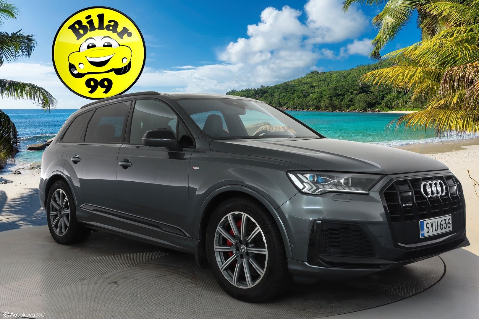 Audi Q7 2020 Business S line 60 TFSI e quattro tiptronic **HUD / Bose / Imuovet / HD matrix / Adapt.vakkari / Timanttinahat / Koukku** - 2,99 % KORKOTARJOUS TÄHÄN AUTOON - Black Optic - paketti / Ilma-alusta / Night vision / 360 Kamera / Apple&Android / Keyless 
