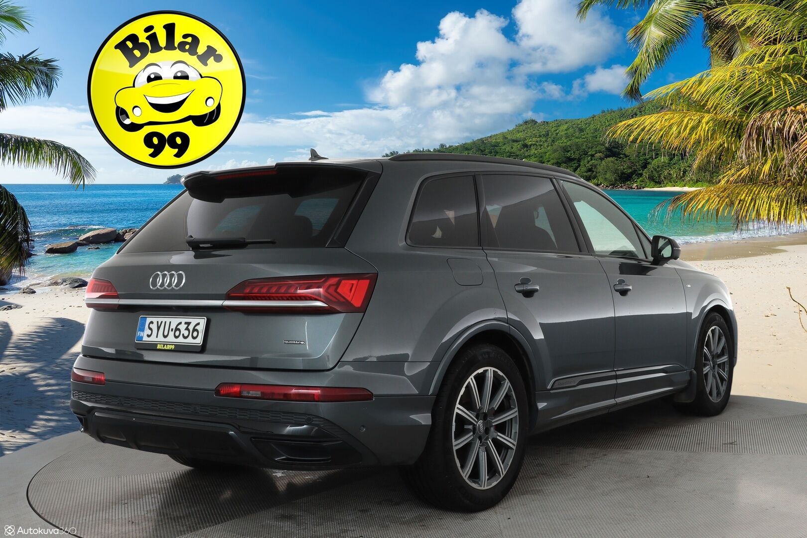 Audi Q7 2020 Business S line 60 TFSI e quattro tiptronic **HUD / Bose / Imuovet / HD matrix / Adapt.vakkari / Timanttinahat / Koukku** - 2,99 % KORKOTARJOUS TÄHÄN AUTOON - Black Optic - paketti / Ilma-alusta / Night vision / 360 Kamera / Apple&Android / Keyless 
