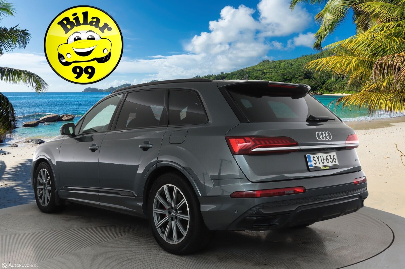 Audi Q7 2020 Business S line 60 TFSI e quattro tiptronic **HUD / Bose / Imuovet / HD matrix / Adapt.vakkari / Timanttinahat / Koukku** - 2,99 % KORKOTARJOUS TÄHÄN AUTOON - Black Optic - paketti / Ilma-alusta / Night vision / 360 Kamera / Apple&Android / Keyless 