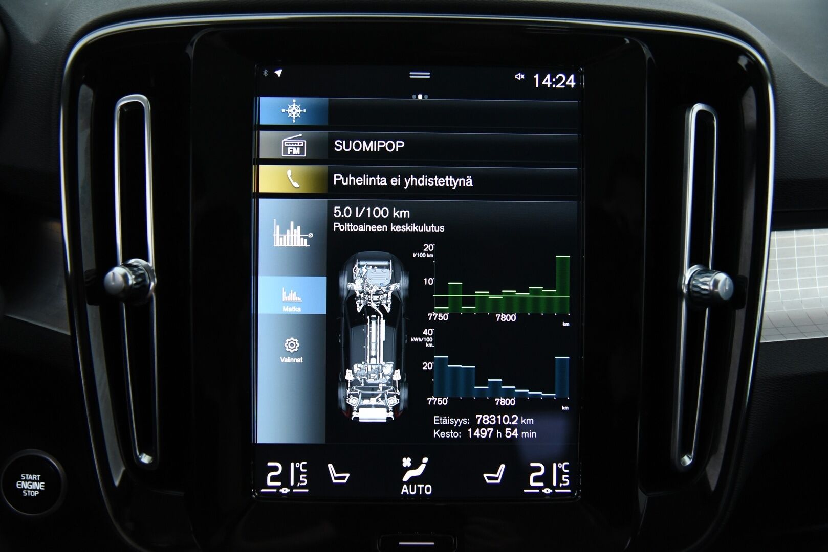 Volvo XC40 2021 T5 TwE Business Inscription Expression aut  / Adapt. vak / Webasto / Koukku / P-kamera / Blis - 2.om Suomi-auto / Merkkiliikkeen huoltohistoria / Navi / Pilot assist / VOC / 