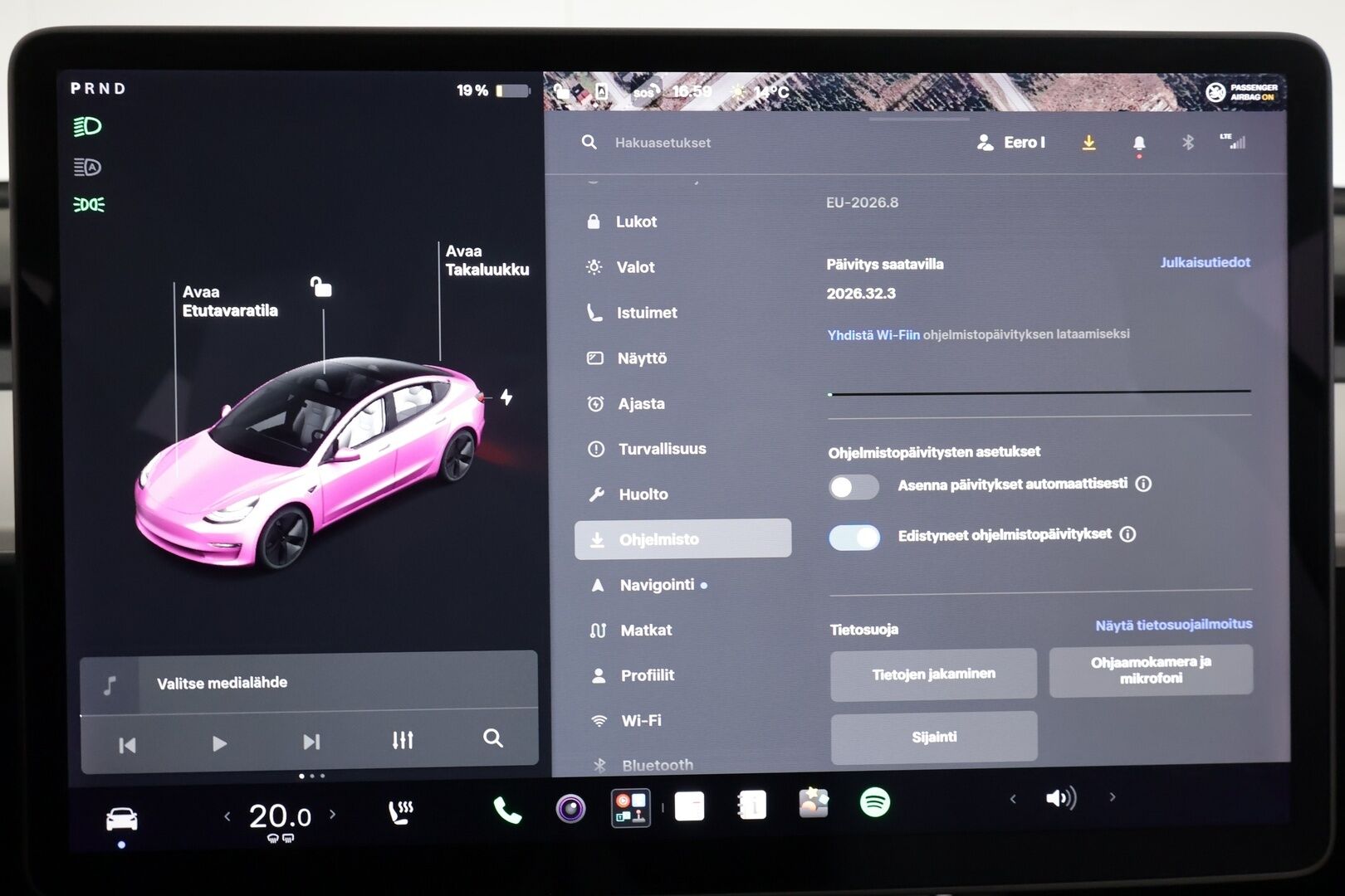 Tesla Model 3 2020 Standard Range Plus - | Lasikatto | ACC | LED | P.Kamera | Premium Speakers | Muistipenkki | Kaistavahti | Navi | Keyless | 2x Latauskaapelit |