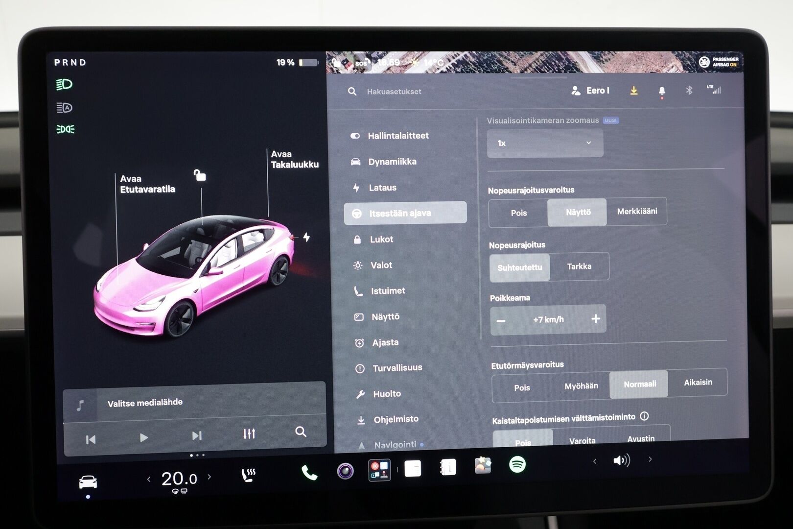 Tesla Model 3 2020 Standard Range Plus - | Lasikatto | ACC | LED | P.Kamera | Premium Speakers | Muistipenkki | Kaistavahti | Navi | Keyless | 2x Latauskaapelit |