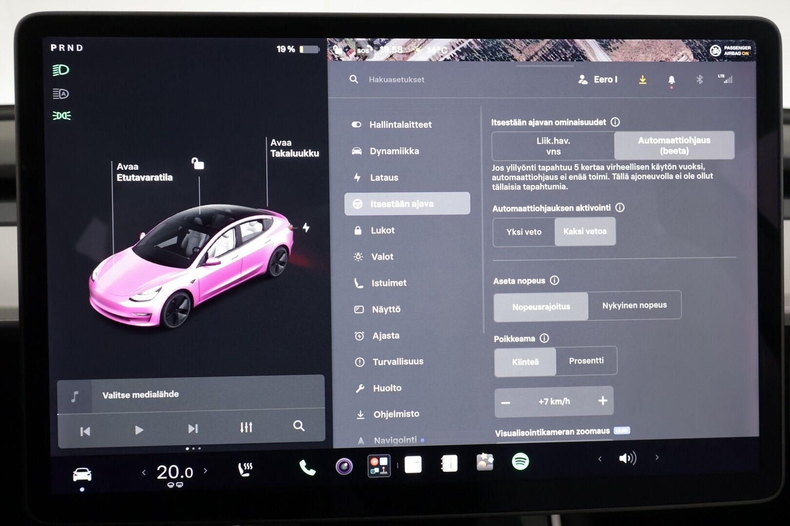 Tesla Model 3 2020 Standard Range Plus - | Lasikatto | ACC | LED | P.Kamera | Premium Speakers | Muistipenkki | Kaistavahti | Navi | Keyless | 2x Latauskaapelit |