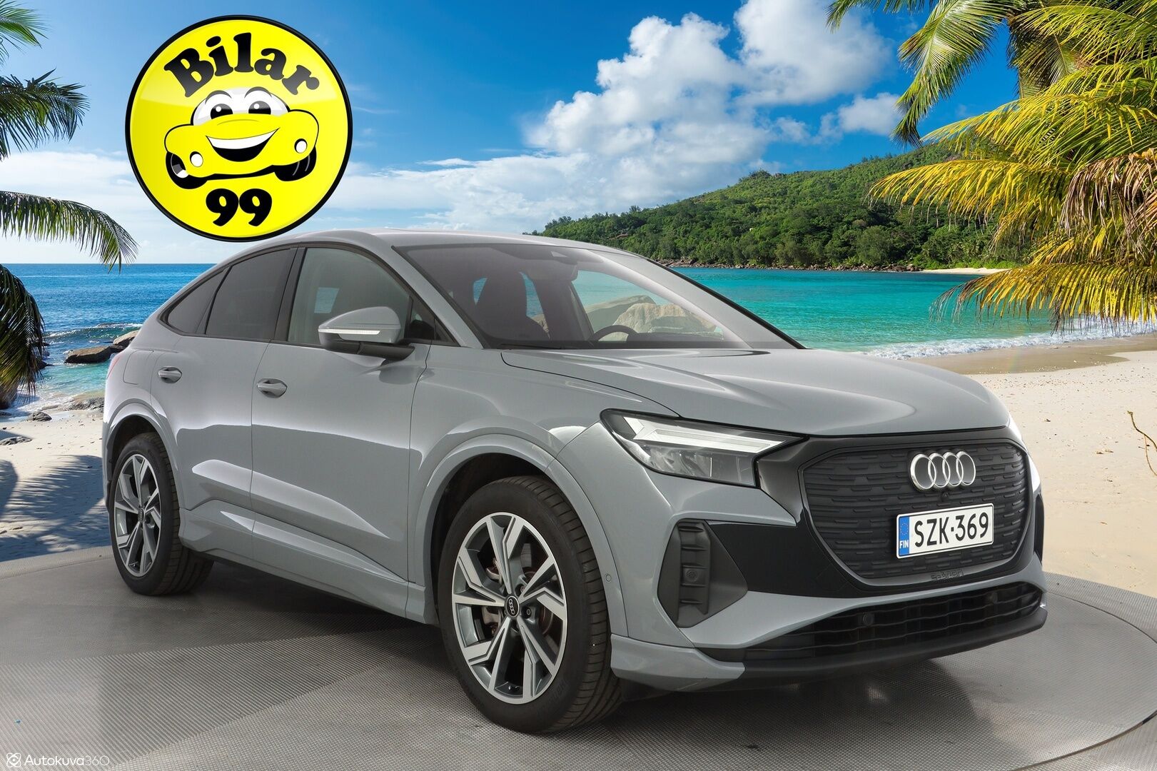 AUDI Q4 E-TRON 2023 40 e-tron Sportback *HUD / Panorama / Lämpöpumppu / ACC / Sporttipenkit / Kamera / Navi / Kaistavahti* - 3,99 % KORKOTARJOUS TÄHÄN AUTOON - Soh 96,3% / Seuraava huolto 11/2026 / Kahdet Audin vanteet / Kattavat varusteet / Merkkihuollot