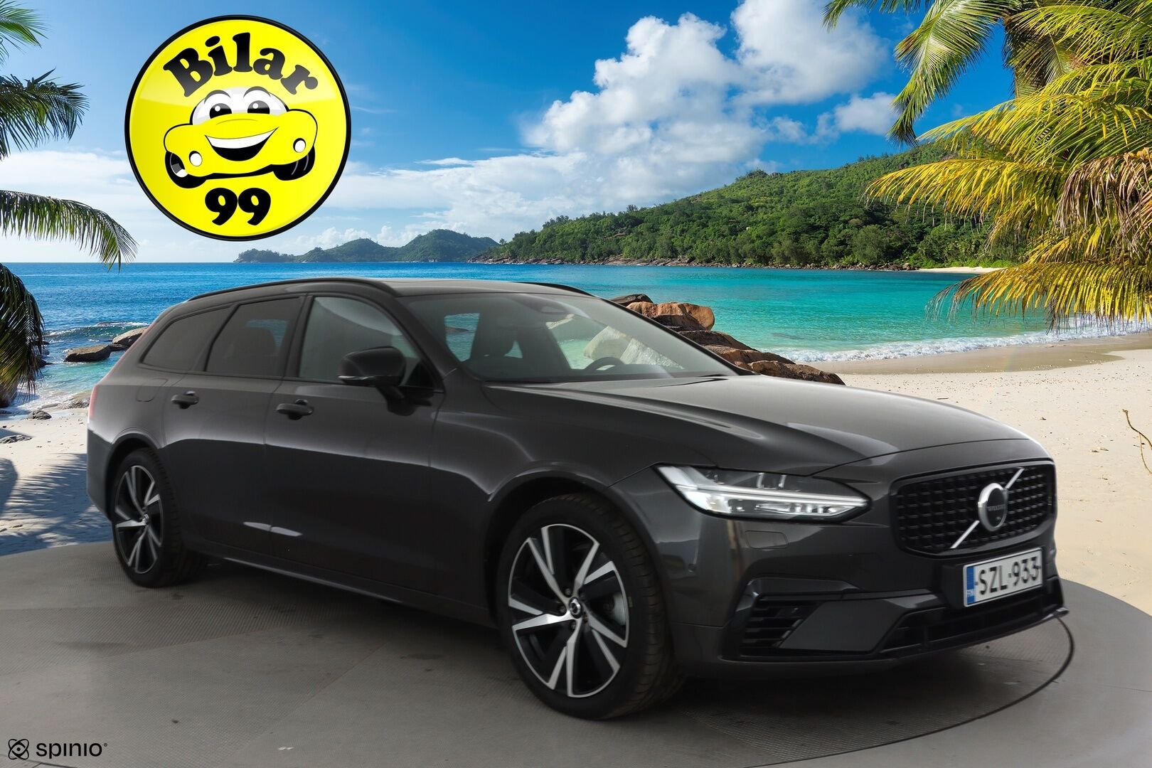 Volvo V90 2023 T6 AWD Long Range Plus Dark Edition **Adapt.vakkari / H&K / Muistipenkit / Panorama / Koukku / 360.kamera / Sporttinahat / KeylessGo** - 3,99 % KORKOTARJOUS TÄHÄN AUTOON - Akku kuntotarkastettu / Facelift / BLIS / Hieno!