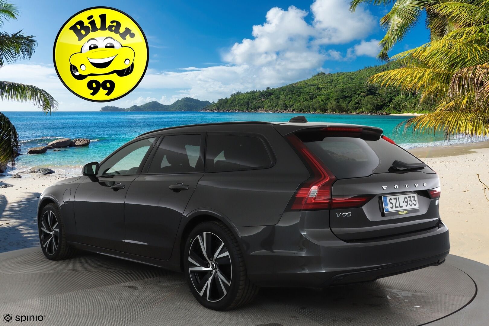 Volvo V90 2023 T6 AWD Long Range Plus Dark Edition **Adapt.vakkari / H&K / Muistipenkit / Panorama / Koukku / 360.kamera / Sporttinahat / KeylessGo** - 3,99 % KORKOTARJOUS TÄHÄN AUTOON - Akku kuntotarkastettu / Facelift / BLIS / Hieno!