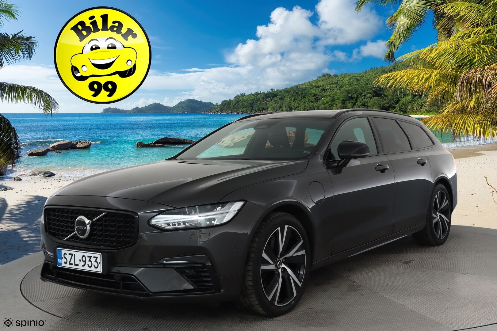 Volvo V90 2023 T6 AWD Long Range Plus Dark Edition **Adapt.vakkari / H&K / Muistipenkit / Panorama / Koukku / 360.kamera / Sporttinahat / KeylessGo** - 3,99 % KORKOTARJOUS TÄHÄN AUTOON - Akku kuntotarkastettu / Facelift / BLIS / Hieno!