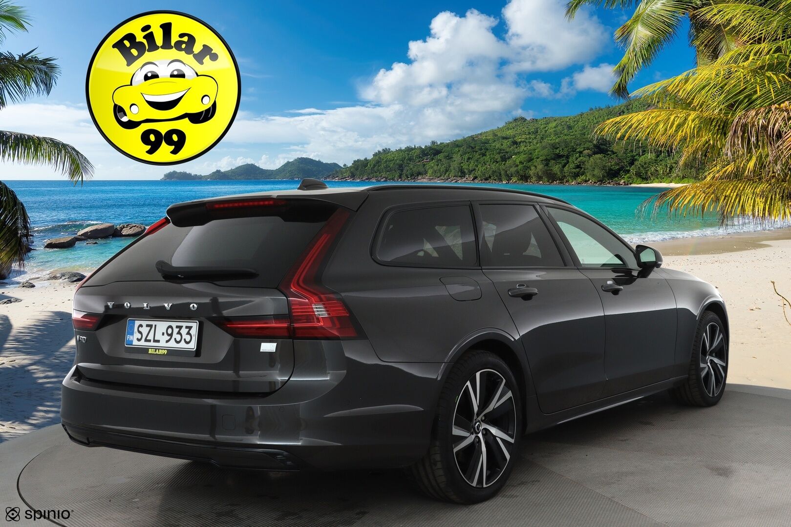 Volvo V90 2023 T6 AWD Long Range Plus Dark Edition **Adapt.vakkari / H&K / Muistipenkit / Panorama / Koukku / 360.kamera / Sporttinahat / KeylessGo** - 3,99 % KORKOTARJOUS TÄHÄN AUTOON - Akku kuntotarkastettu / Facelift / BLIS / Hieno!