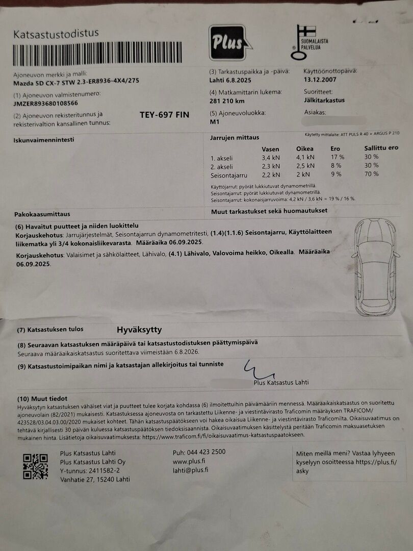 Mazda CX-7 2008 2,3 DISI Turbo Elegance M6 4WD T20 *YritysOutlet - Myydään vain yrityksille* - *YritysOutlet - Myydään vain yrityksille*