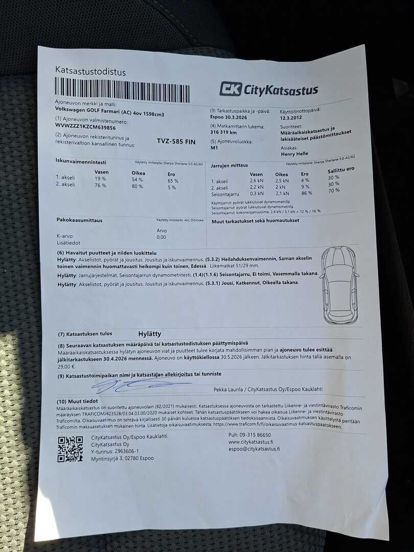 Volkswagen Golf 2012 Variant Comfortline 1,6 TDI 77 kW (105 hv) ** YritysOutlet - Myydään vain yrityksille ** - Vetokoukulla, lohkolämmittimellä ja kaksilla renkailla sekä avaimilla / Pieni vikalista ja pikku fiksaus ja kovaa ajoa!