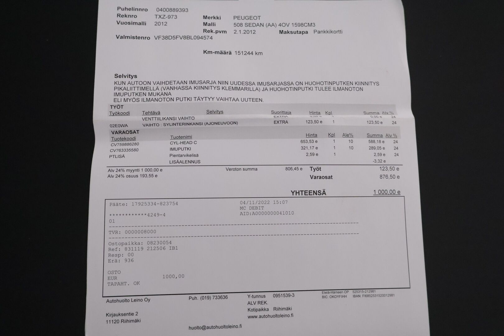 Peugeot 508 2012 Active THP 156 Limited ** Myydään huudossa
