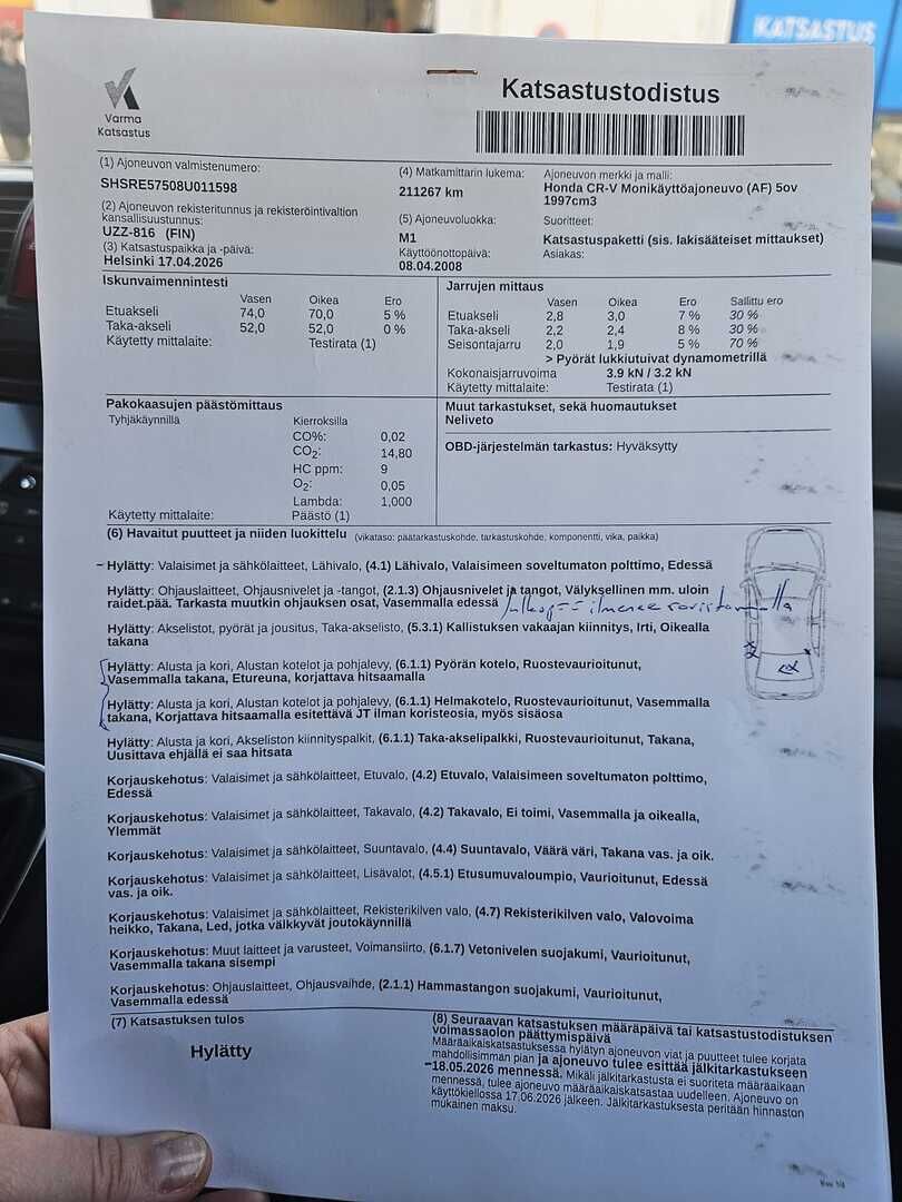 Honda CR-V 2008 CR-V 2,0i Comfort 4WD ** YritysOutlet, Myydään vain yrityksille! - ** Matkalla myymälään! **