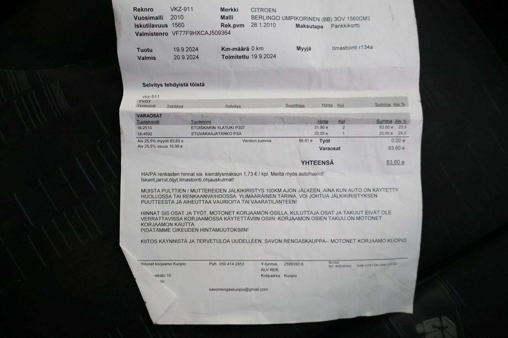 Citroen Berlingo Van 2010 HDi 90 L2 - | Myydään Huutokaupat.com | Webasto | Vakionopeudensäädin | Vetokoukku | Lohkolämmitin sisäpistokkeella | Ilmastointi | Kahdet renkaat ja vanteet |