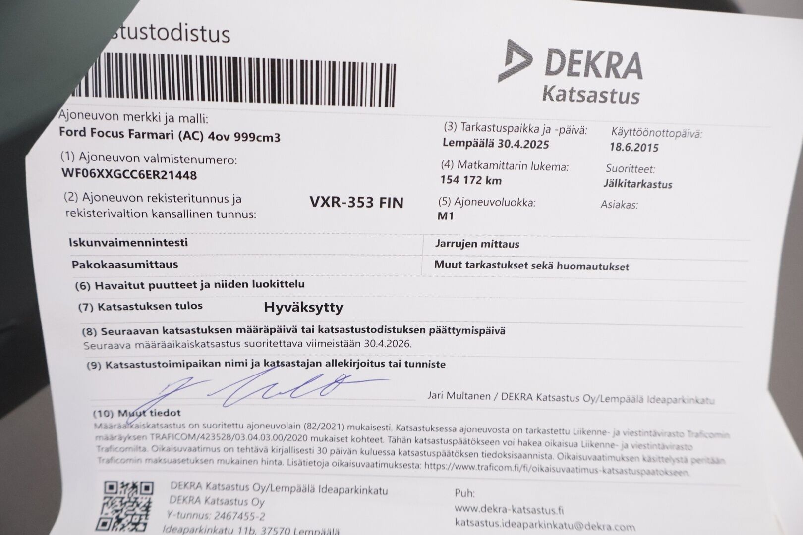 Ford Focus 2015 1,0 EcoBoost 125 hv Start/Stop M6 Trend Wagon - *Lohko / Tutkat / Lämmitettävä tuulilasi / Juuri katsastettu / Myydään Huutokaupat.com*