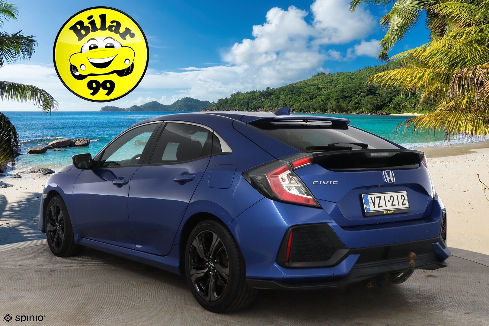 Honda Civic 2017 HB 129 hv Sport Premium - Adapt.Vakkari / BLIS / P.Kamera / Kattoluukku / Vetokoukku / Keyless / Navi / Suomiauto