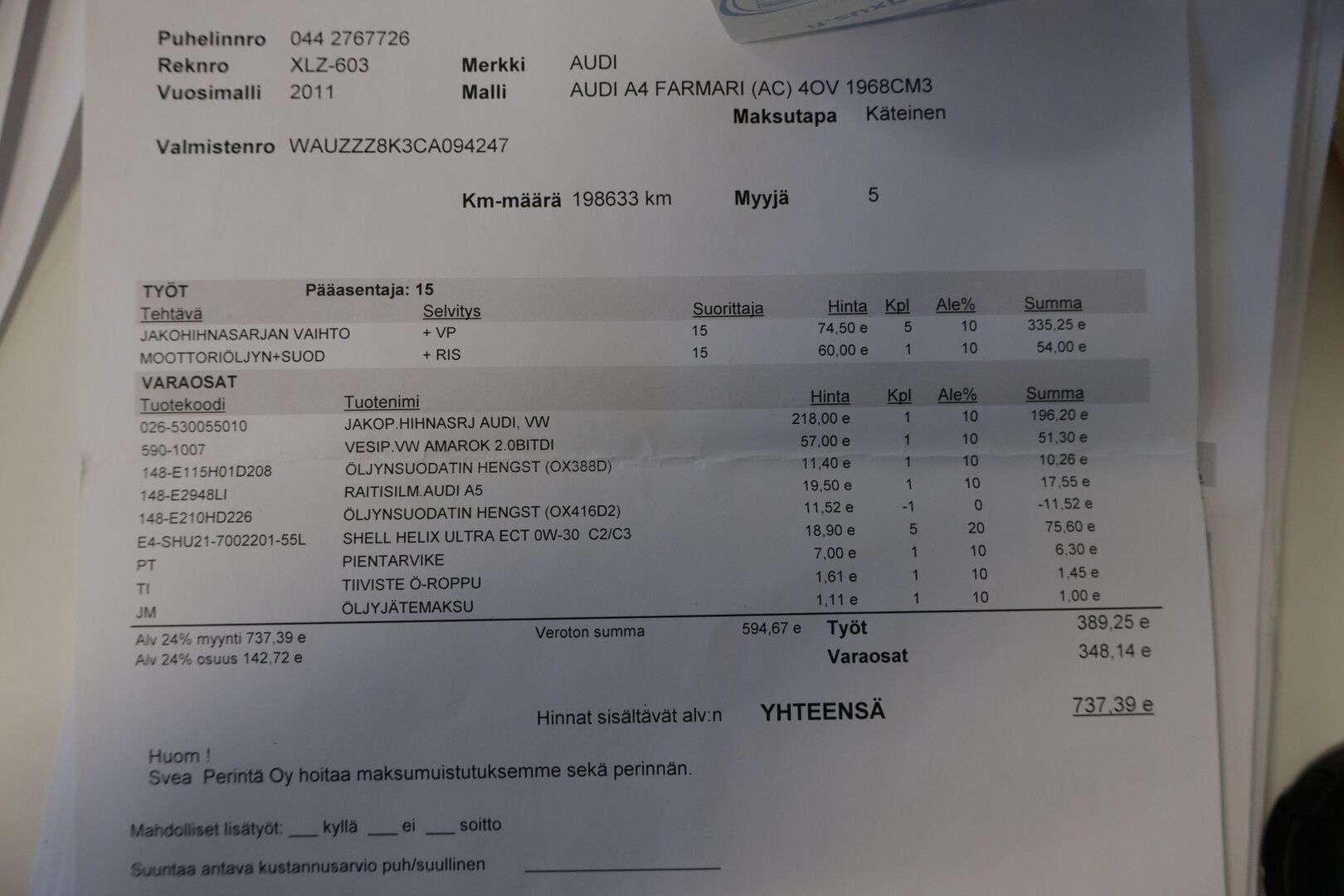 Audi A4 2011 Avant 2,0 TDI e DPF Start-Stop Business Plus*YritysOutlet - Myydään vain yrityksille* - *YritysOutlet - Myydään vain yrityksille*