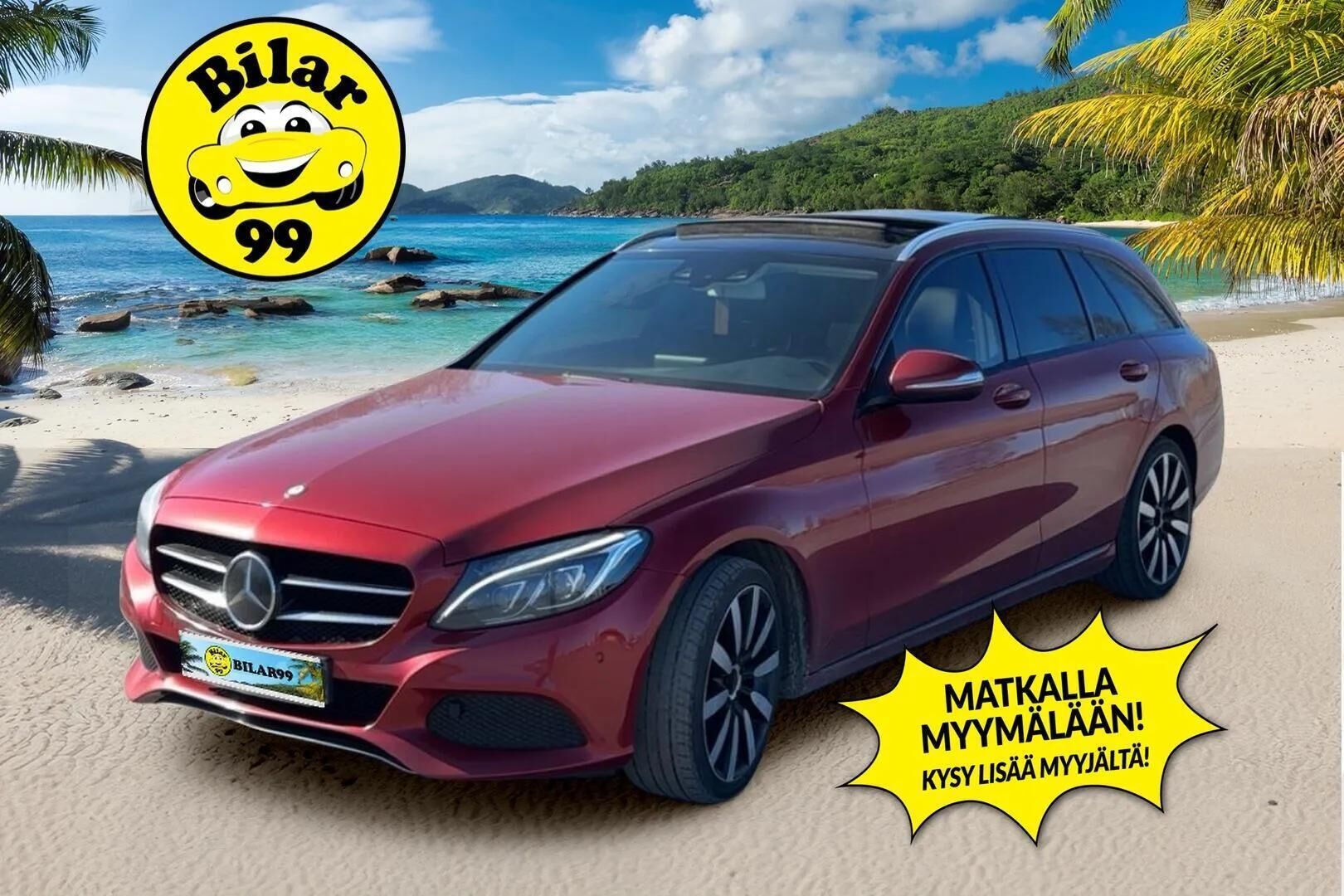 Mercedes-Benz C 2015 220 BlueTec T A Premium Business *Suomiauto / Distronic+ / Panoraama / Airmatic / Vetokoukku / Ohjausavustin * - *Mukavasti varusteltu! / Lohkolämmitin / Blind Spot Assist / Tutkat / IHC+ / Sähkökontti *