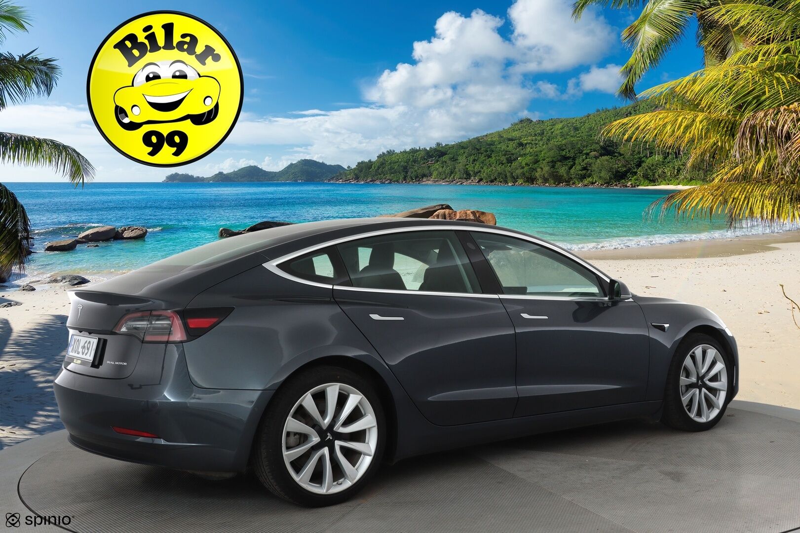 Tesla Model 3 2019 Long-Range Dual Motor AWD **Lasikatto / ACC / LED-valot / P.kamera / Muistipenkki / Navi / Kaistavahti** - 1x Omisteinen Suomi-auto / 19" Sport vanteet / Kahdet Renkaat / Akku kuntotarkastettu!