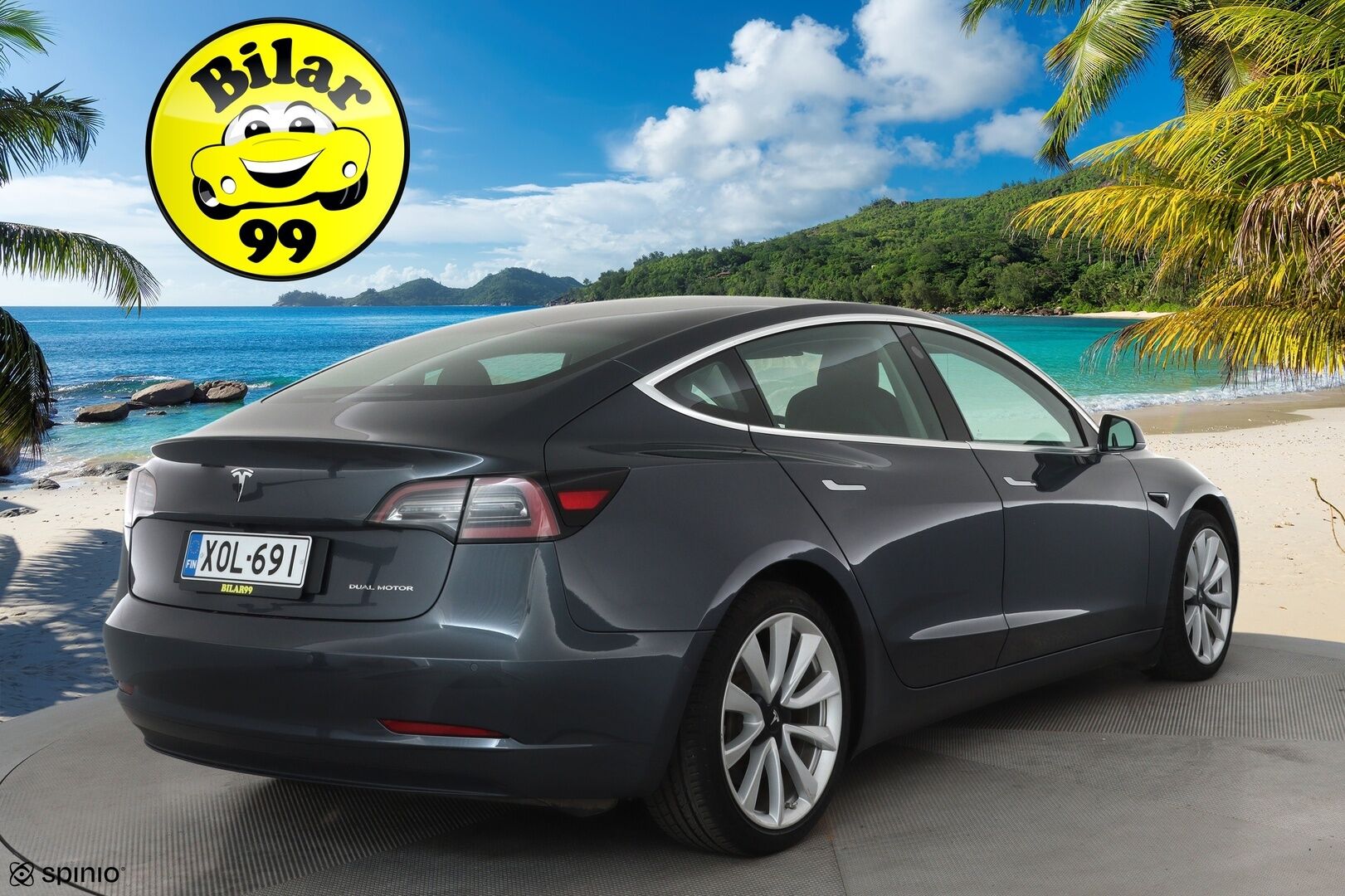 Tesla Model 3 2019 Long-Range Dual Motor AWD **Lasikatto / ACC / LED-valot / P.kamera / Muistipenkki / Navi / Kaistavahti** - 1x Omisteinen Suomi-auto / 19" Sport vanteet / Kahdet Renkaat / Akku kuntotarkastettu!