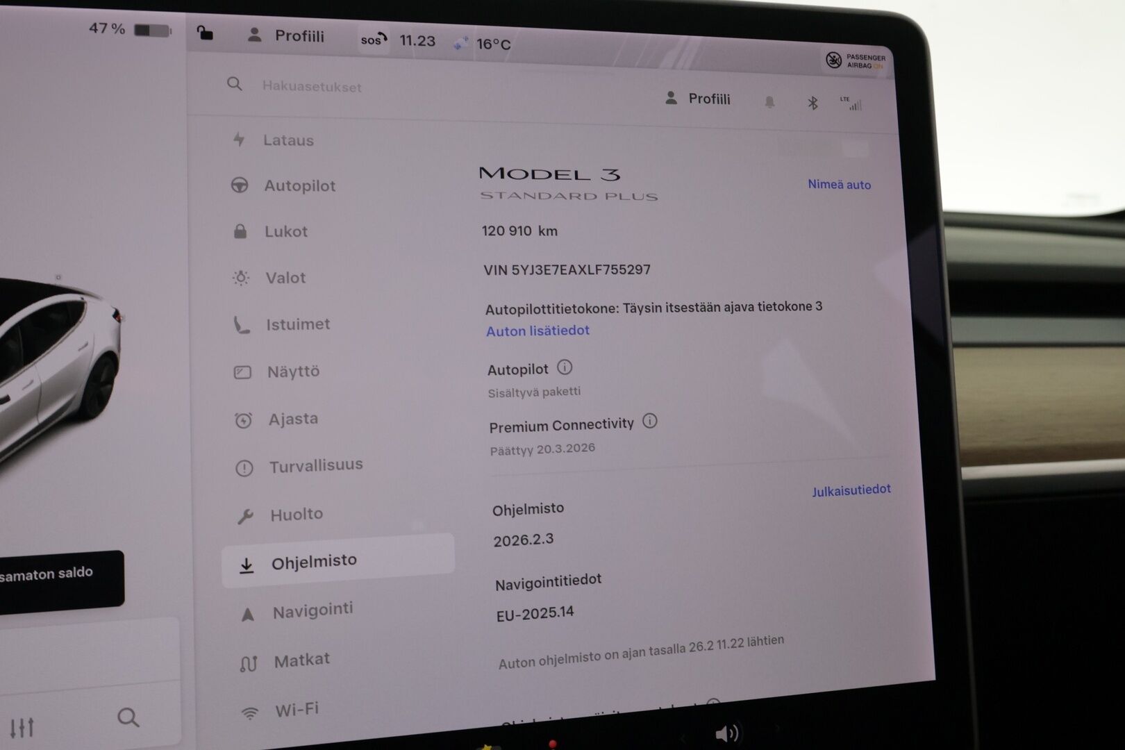 Tesla Model 3 2020 Standard Range Plus RWD * Autopilot / Lasikatto / Acc / Peruutuskamera / Musta Nahkasisusta*