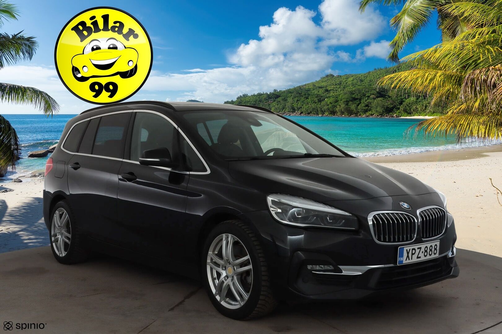 BMW 218 2021 F46 Gran Tourer 218d A xDrive Business Luxury * ACC / P.tutkat / Comfort Access / Panorama / Koukku / LED / Hifi * - Ruskeat nahat / 1.Om Suomi-auto / Kahdet renkaat aluvanteilla / Merkkihuollettu / Huippuvarusteet