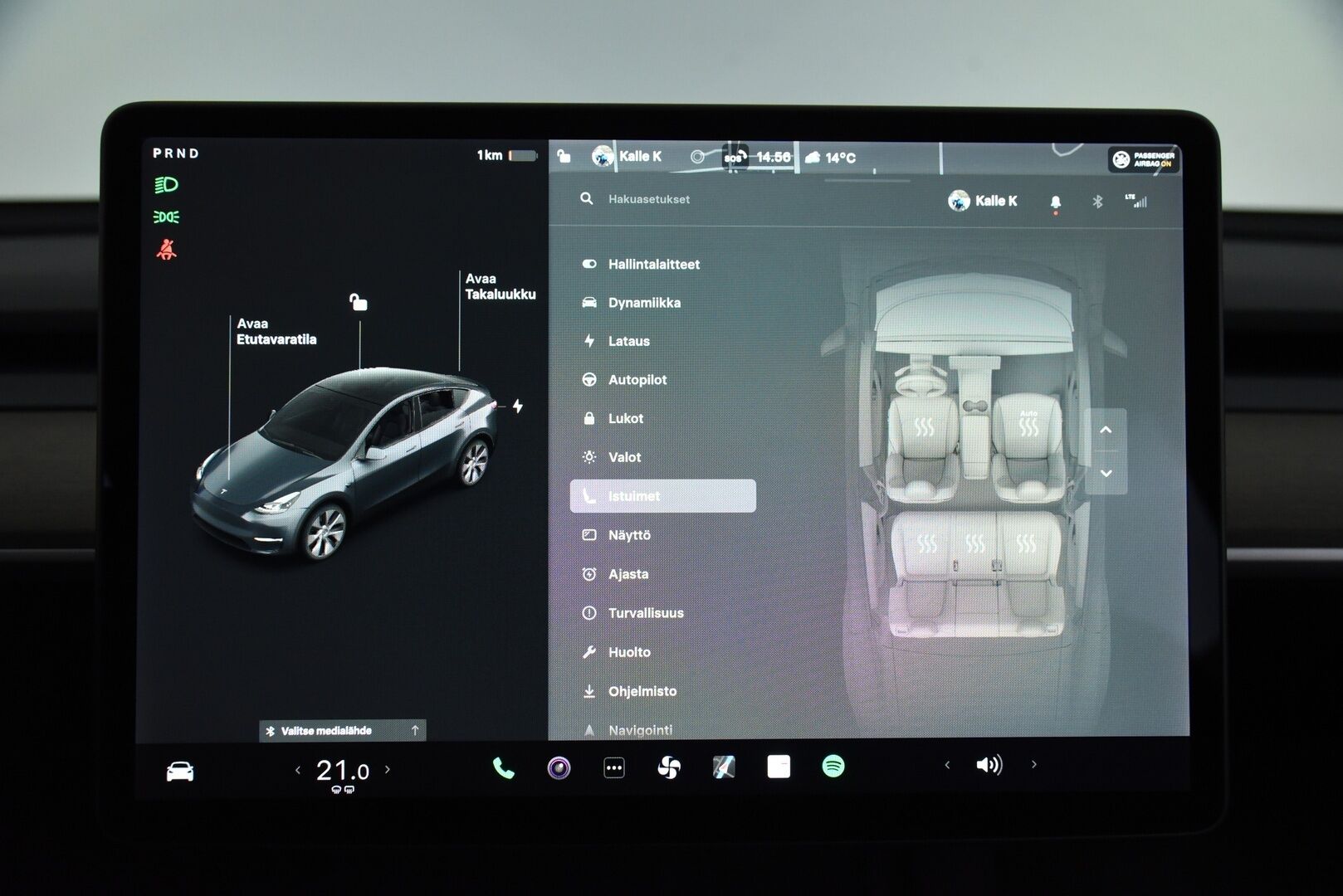 Tesla Model Y 2021 Long Range / EAP / Premium Audio / Adapt. vak / Matrix-LED / Lasikatto / Nahkasisuta - Lämpöpumppu vaihdettu! / P-Kamera / Parannettu Autopilootti