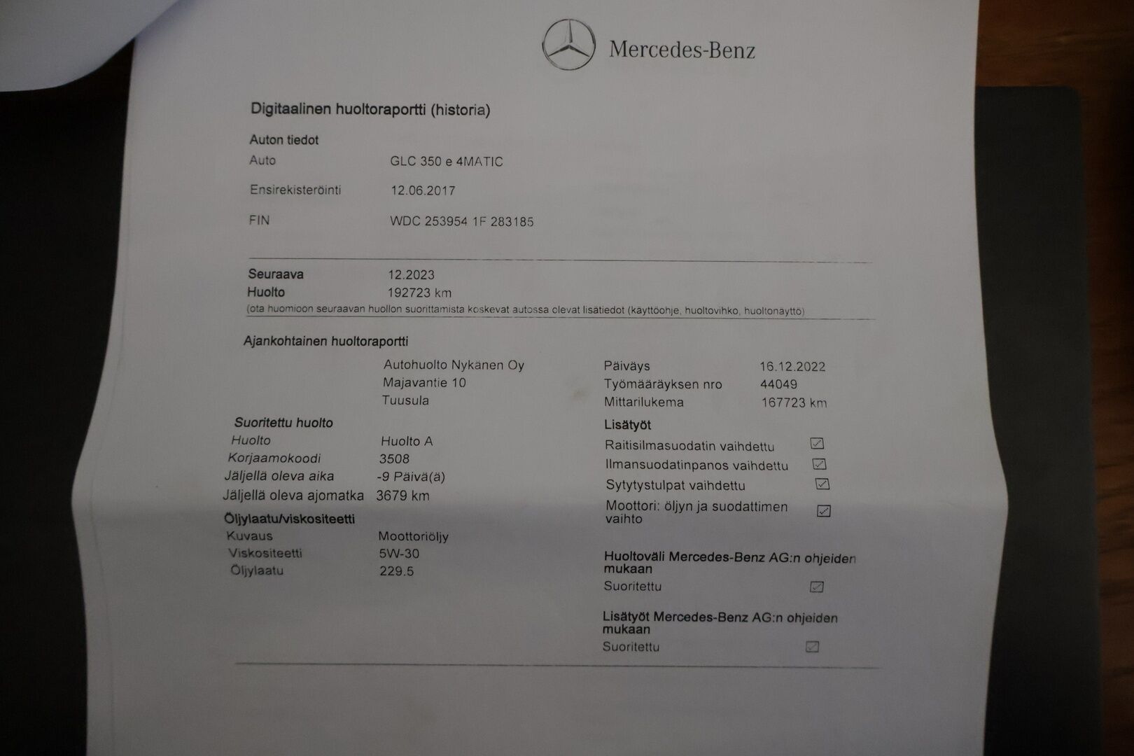 Mercedes-Benz GLC 2017 GLC 350 e 4MATIC Farmari (AC) 5ov 1991cm3 A - * Myydään Huutokaupat.com *