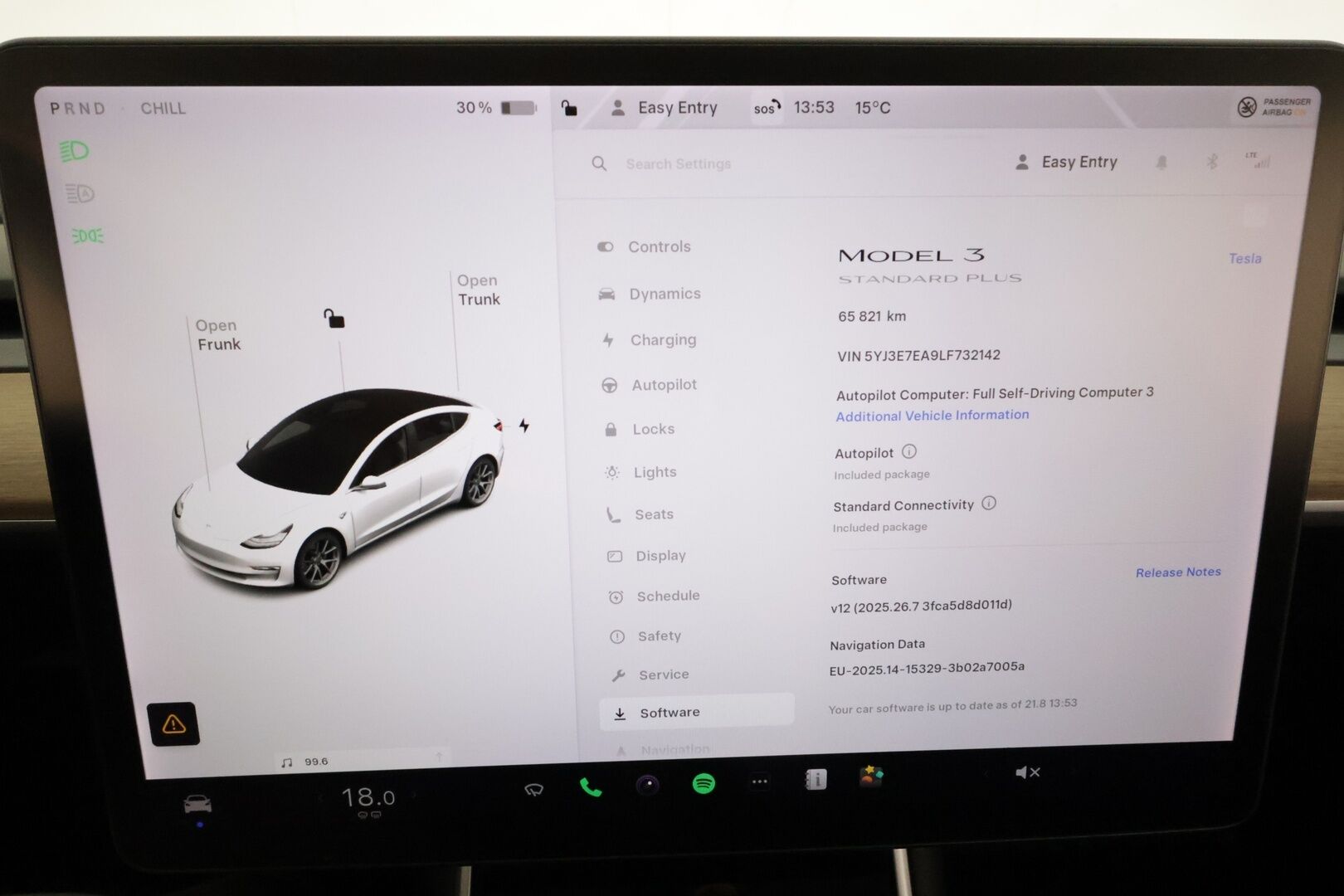 Tesla Model 3 2020 Standard Range Plus **Lasikatto / Adapt.Vakkari / LED-valot / P.Kamera / Muistipenkki / Navi / Kaistavahti** - Suomi-auto / Kahdet Renkaat