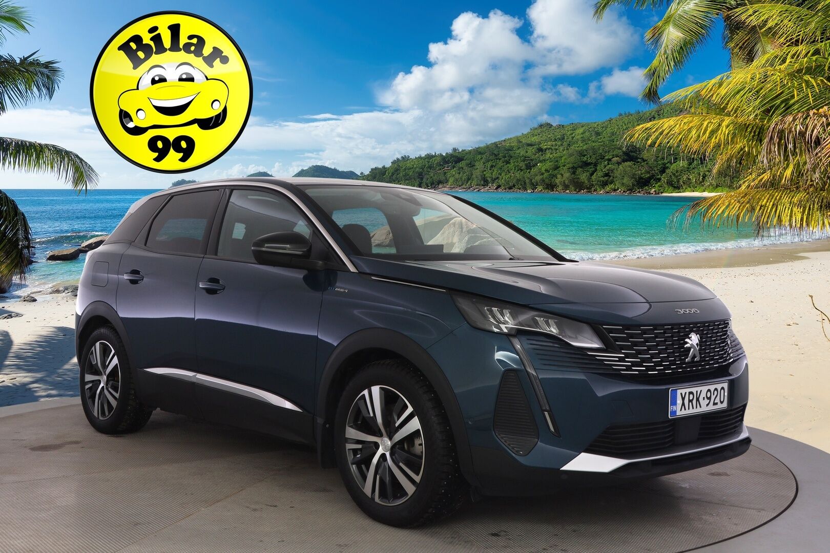 Peugeot 3008 2022 Allure Pack Anniversary Hybrid4 300 EAT8-aut. ** 2.Om Suomi-auto / Vetokoukku / ACC / Tikatut nahat / P.kamera / Navi ** - Kaupan päälle takuu vuodeksi tai 100 tuhatta kilometriä! Upouudet Hakkapeliitta 10 nastat ja irroitettava vetokoukku!