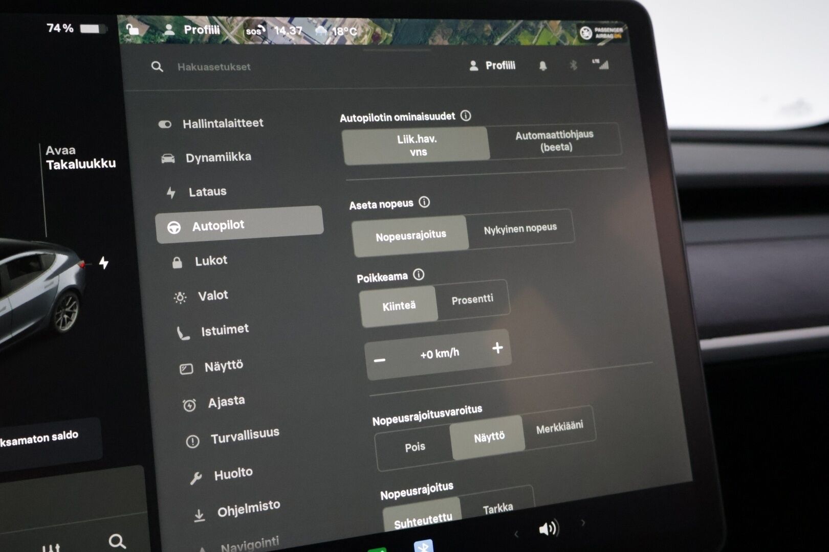 Tesla Model 3 2021 Long Range Refresh AWD * ILP / Acceleration Boost / Sähk, Takaluukku / Adapt. Vakkari / 2x Vanteet / Hifit * - Lämpöpumppu / Digimittaristo / Acceleration Boost / ACC