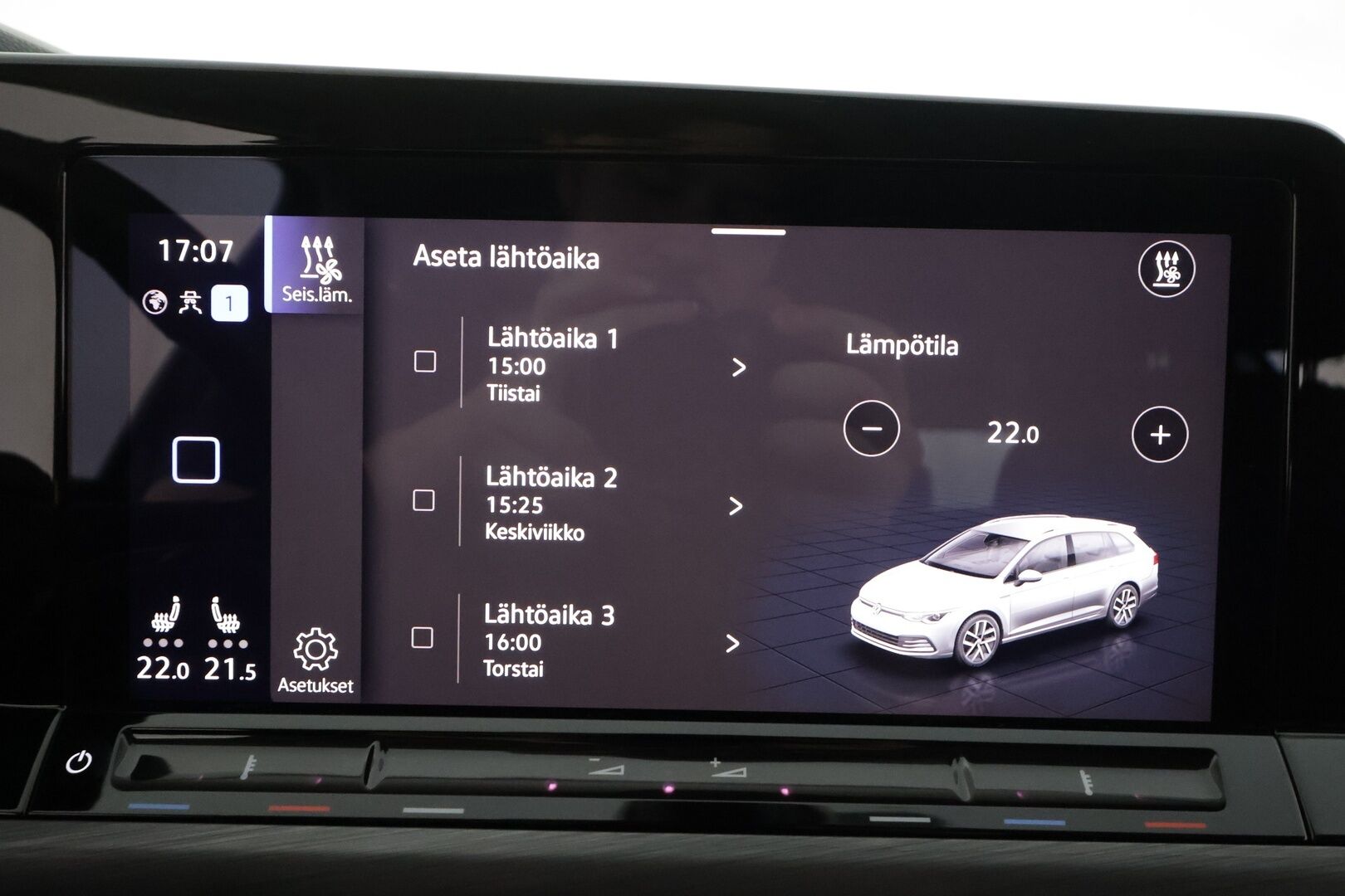 Volkswagen Golf 2022 Variant R-Line 1,5 eTSI 110 kW (MHEV) DSG-automaatti - | ACC | Webasto | Koukku | IQ-Light | P-Kamera | Hierova muistipenkki | Ratinlämmitys | Apple&Android | Suomi-auto | Kahdet Renkaat |