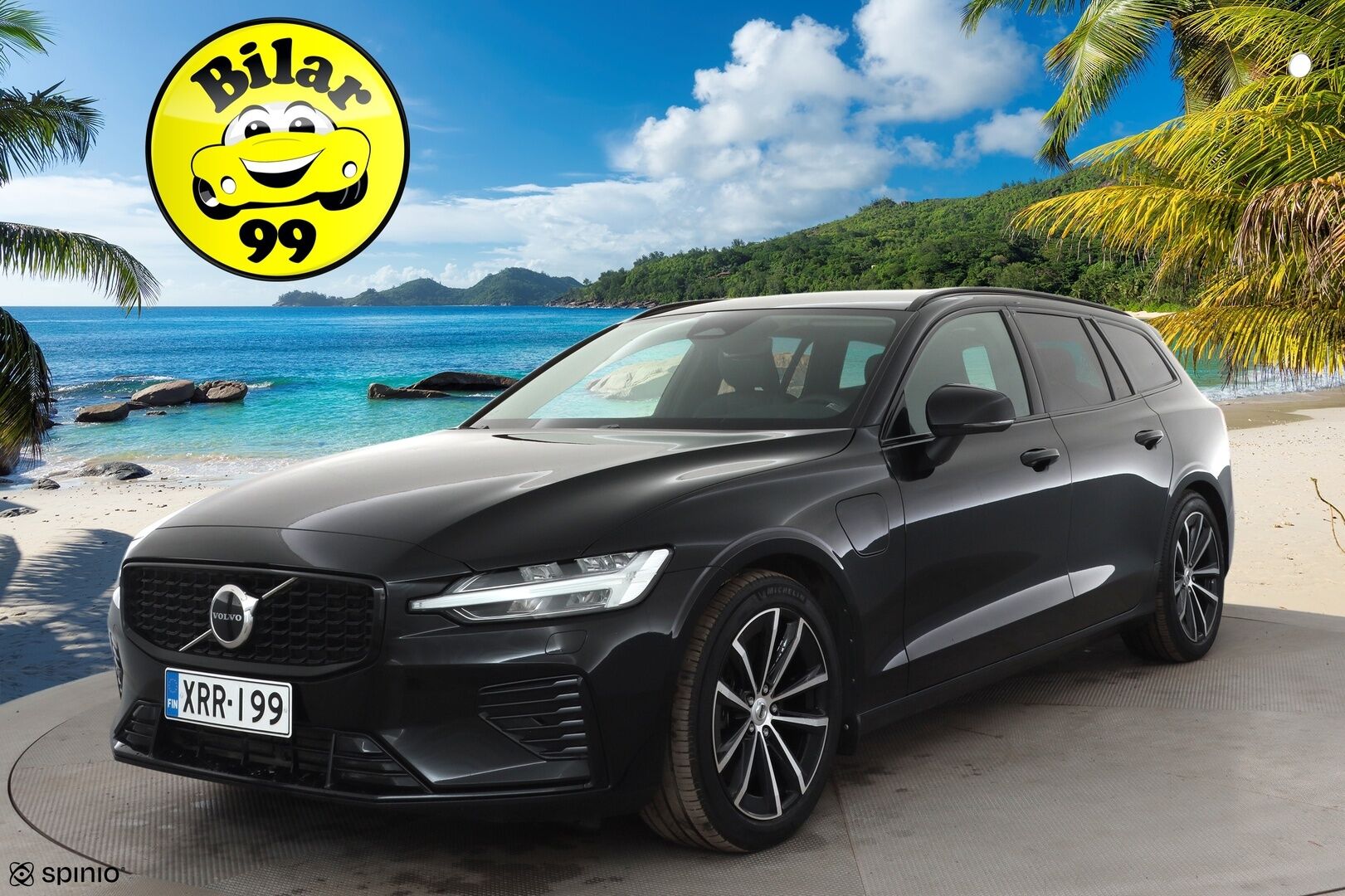 Volvo V60 2023 T6 AWD Long Range Plus Dark aut * ACC / Pilot Assist / Koukku / P.kamera / Muistipenkit / High performance äänentoisto * - 1.Om Suomi-auto / Akku kuntotarkastettu SoH 97,1% / Merkkihuollettu / Kahdet renkaat / Koti & Kauppalaturi 