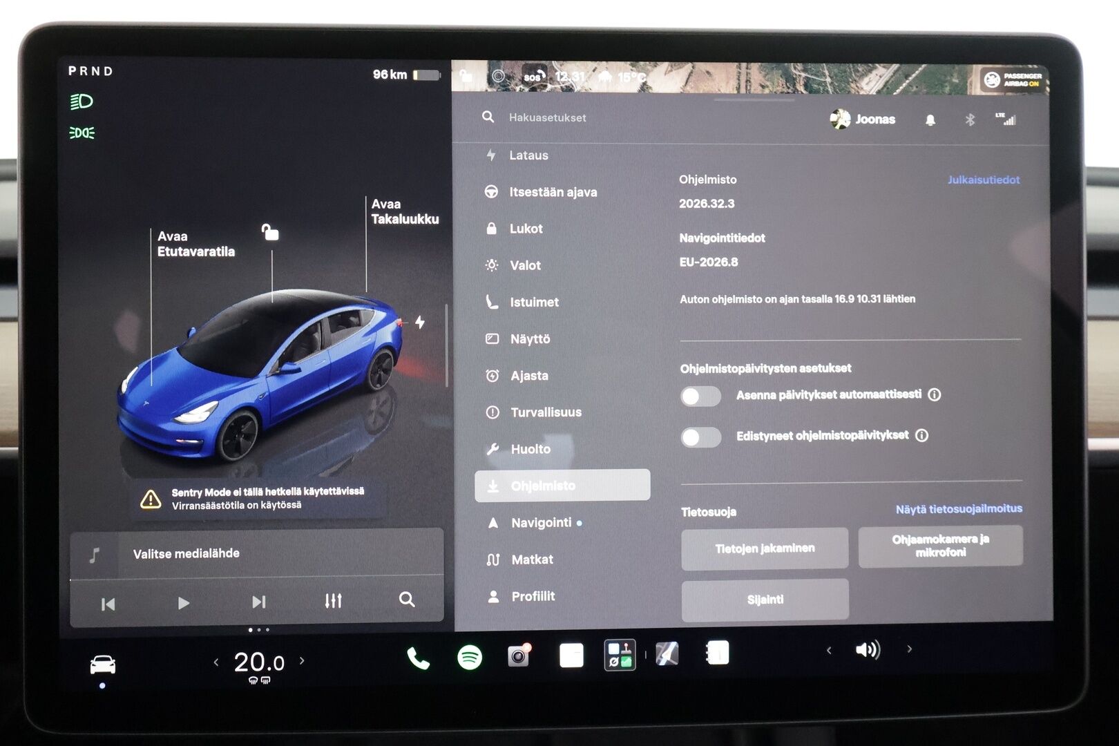 Tesla Model 3 2023 Long Range - | FSD | Acceleration Boost | 1-om suomiauto | ACC | ILP | Matrix | Premium Audio | Ryzen | Lasikatto | Sähkönahat | Muistipenkki | 2x renkaat aluin | 