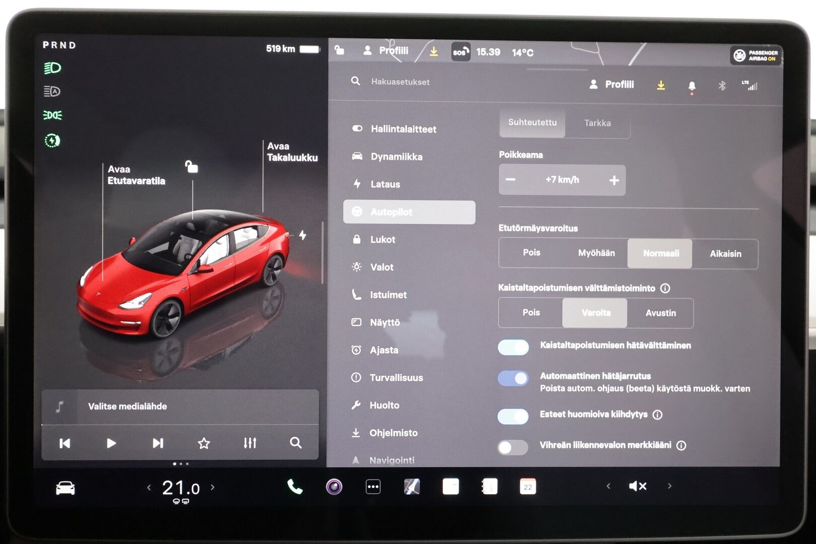 Tesla Model 3 2023 Long Range * ILP / ACC / Lasikatto / Matrix-LED / P.Kamera / Muistipenkki / Premium Audio / Navi / Keyless * - 1-om Suomi-auto / Kahdet renkaat aluvanteilla - HULLUT AVAJAISHULINAT KORKOTARJOUS 3,29 %