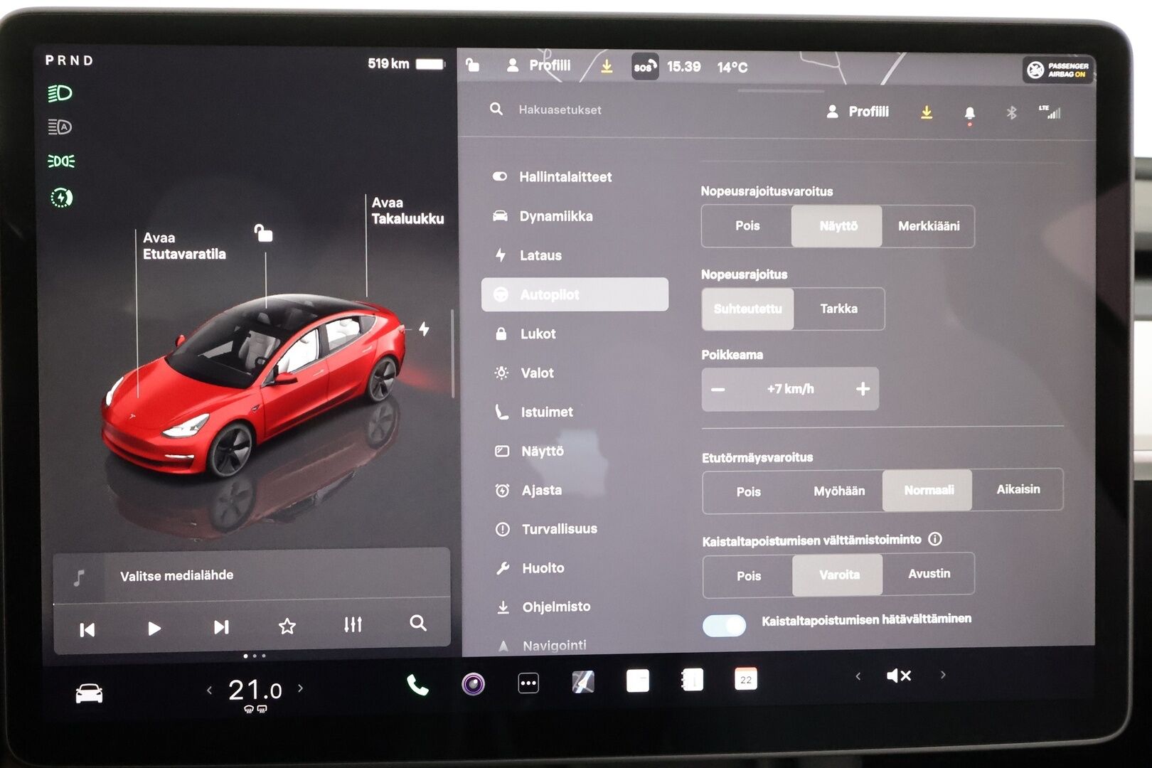 Tesla Model 3 2023 Long Range * ILP / ACC / Lasikatto / Matrix-LED / P.Kamera / Muistipenkki / Premium Audio / Navi / Keyless * - 1-om Suomi-auto / Kahdet renkaat aluvanteilla - HULLUT AVAJAISHULINAT KORKOTARJOUS 3,29 %