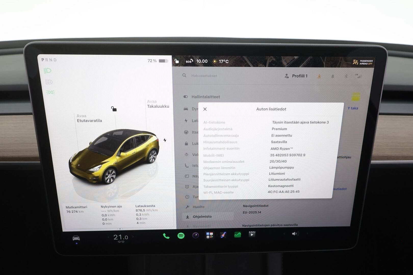 Tesla Model Y 2024 RWD - | ACC | ILP | Koukku | Matrix | Ryzen | Lasikatto | Premium audio | Muistipenkki | Sähkönahat  | 1-om suomiauto | ALV | 