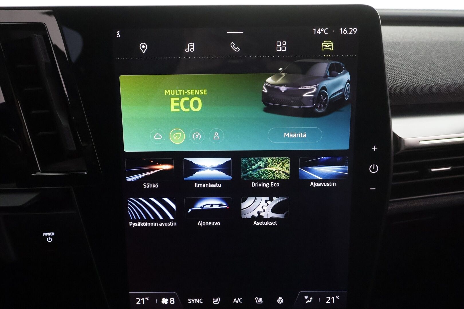 Renault Megane 2022 E-Tech electric 60kWh 220hv Techno * Koukku / ILP / Vakkari / LED / P.Kamera / Navi / Kaistavahti * - Kahdet renkaat aluvanteilla oem vanteilla / Soh. 95,7! / Siistikuntoinen