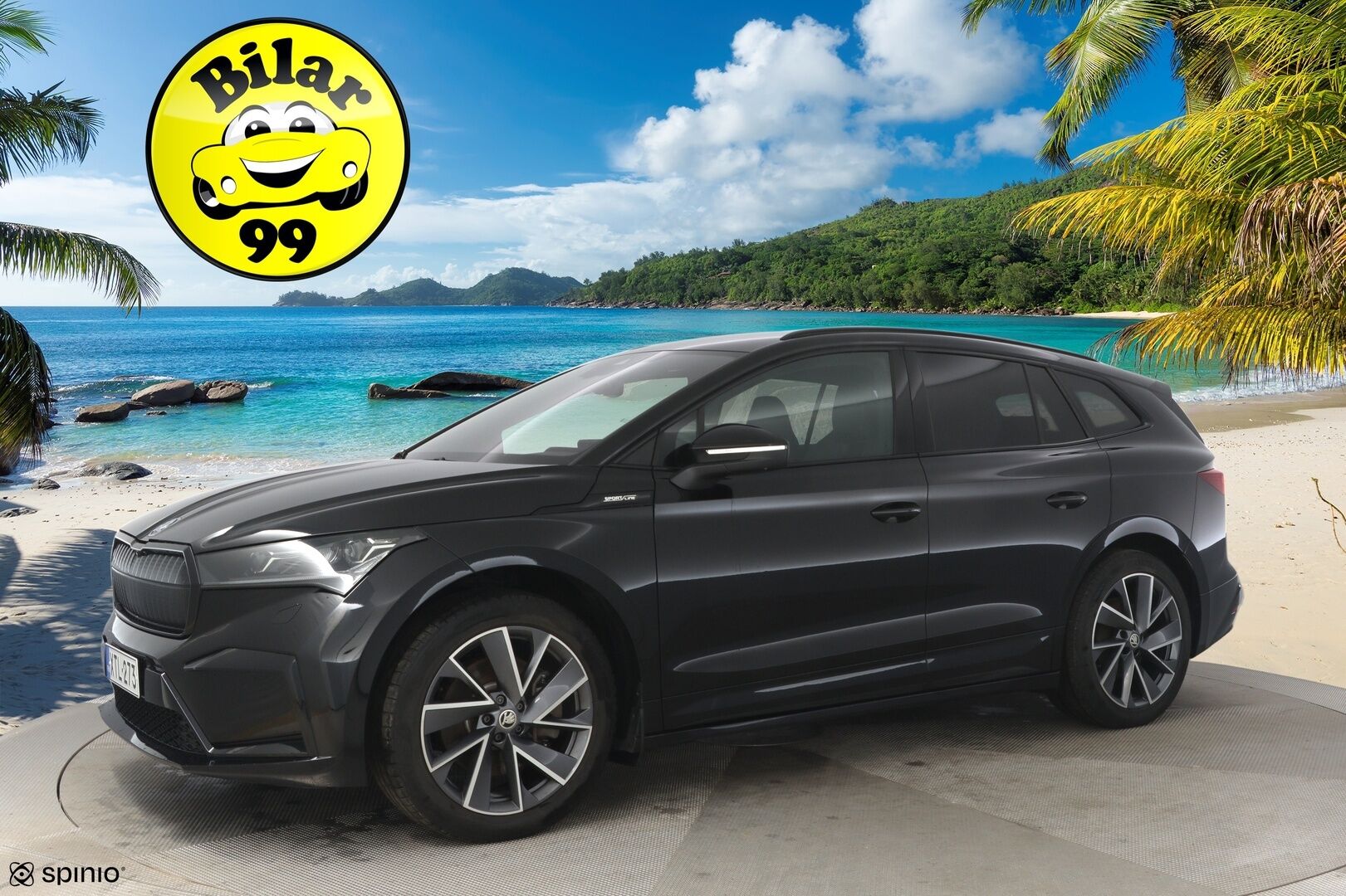 SKODA ENYAQ 2022 80X Sportline iV * HUD / Lämpöpumppu / Muistipenkki / 360° kamera / ACC / Matrix-LED / Navi / Kaistavahti / Neliveto * / - Sportline / Kahdet Skodan vanteet / Skodalla huollettu