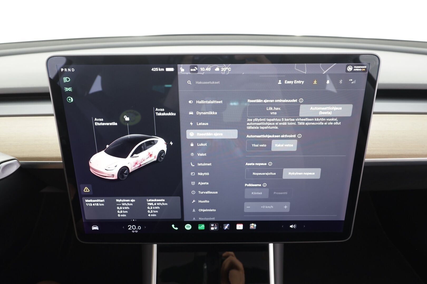 Tesla Model 3 2020 Long-Range Dual Motor AWD - | Lasikatto | ACC | P.Kamera | LED | Muistipenkki | Premium Audio | Kaistavahti | Navi | Keyless | 2x Latauskaapelit |