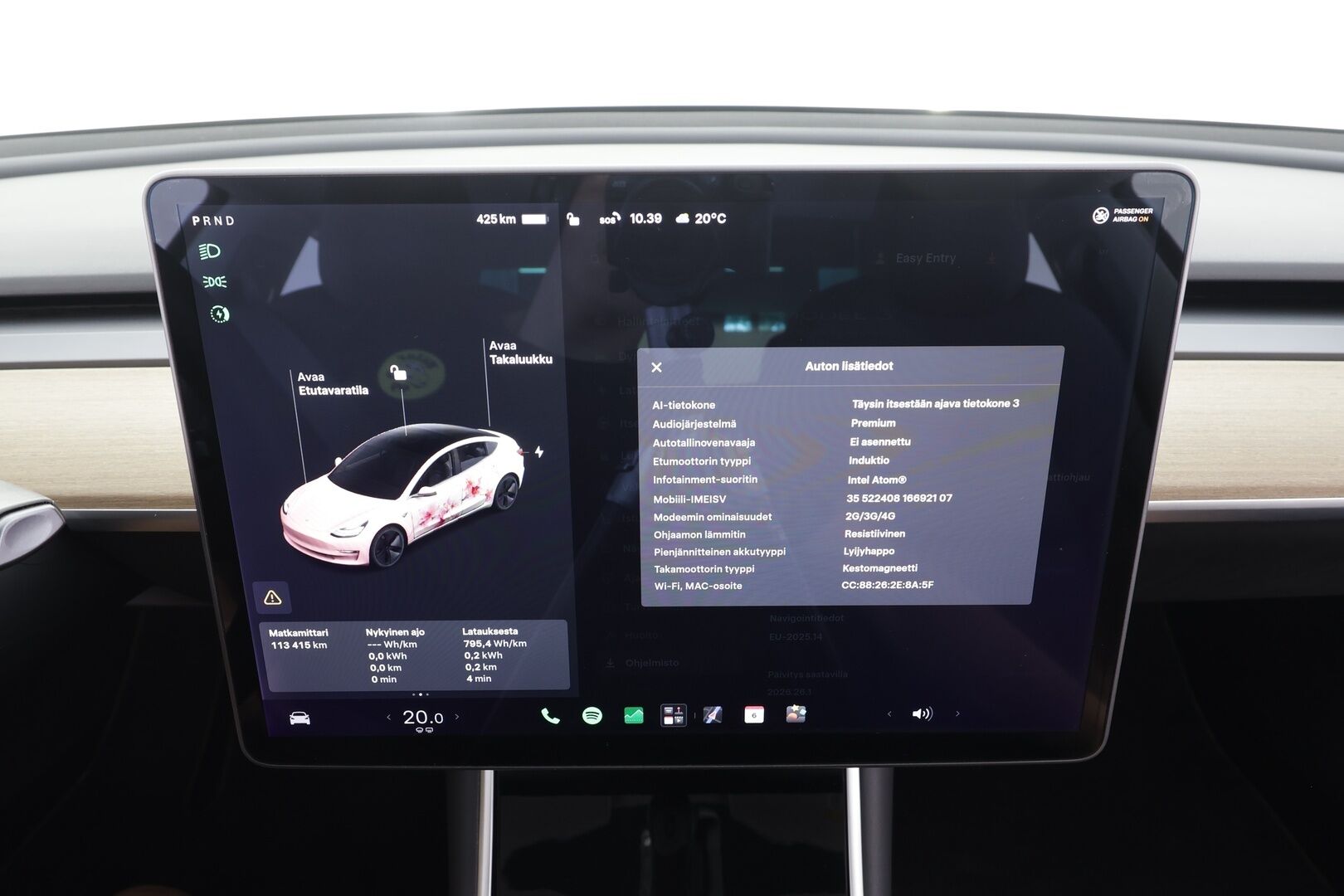 Tesla Model 3 2020 Long-Range Dual Motor AWD - | Lasikatto | ACC | P.Kamera | LED | Muistipenkki | Premium Audio | Kaistavahti | Navi | Keyless | 2x Latauskaapelit |