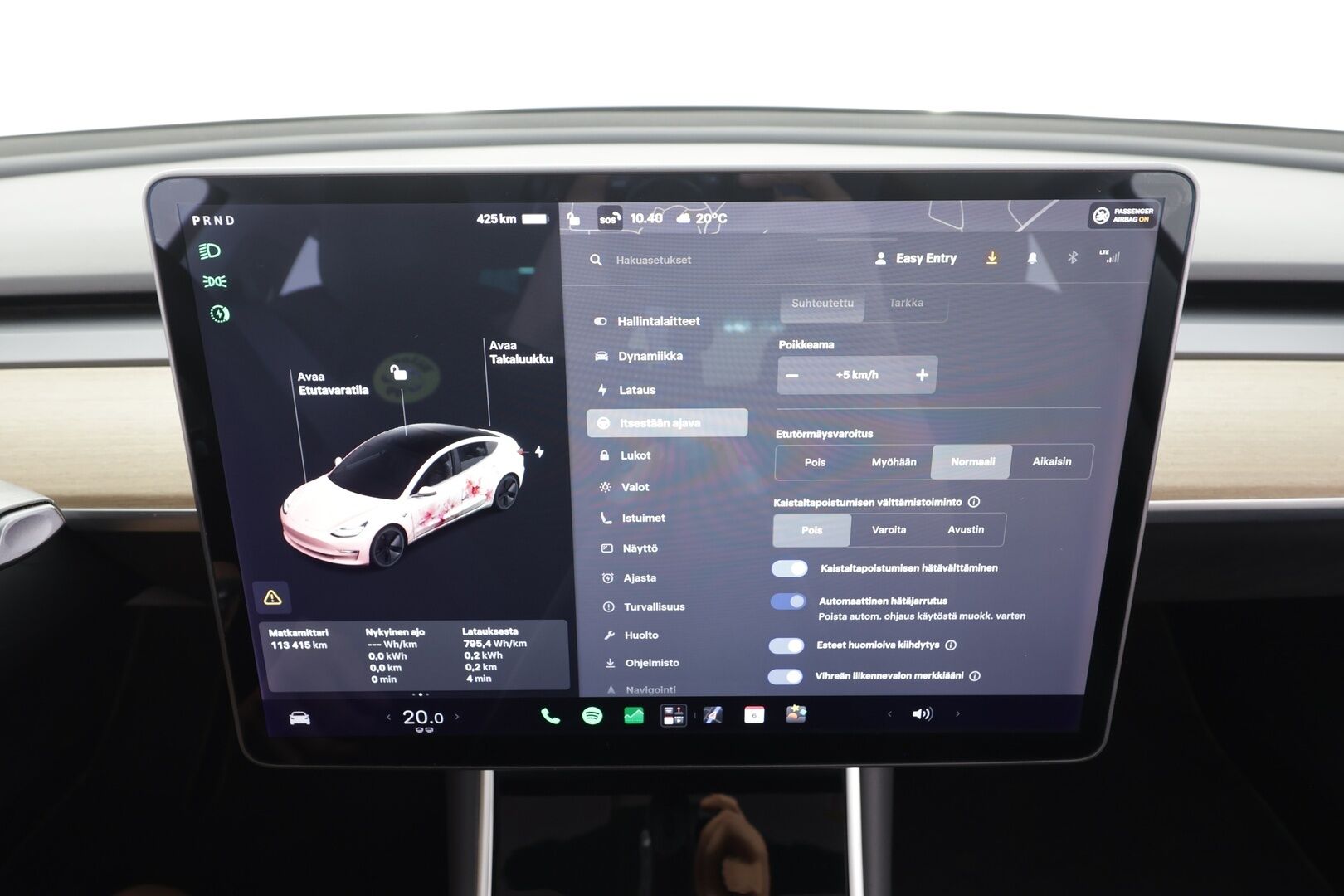 Tesla Model 3 2020 Long-Range Dual Motor AWD - | Lasikatto | ACC | P.Kamera | LED | Muistipenkki | Premium Audio | Kaistavahti | Navi | Keyless | 2x Latauskaapelit |