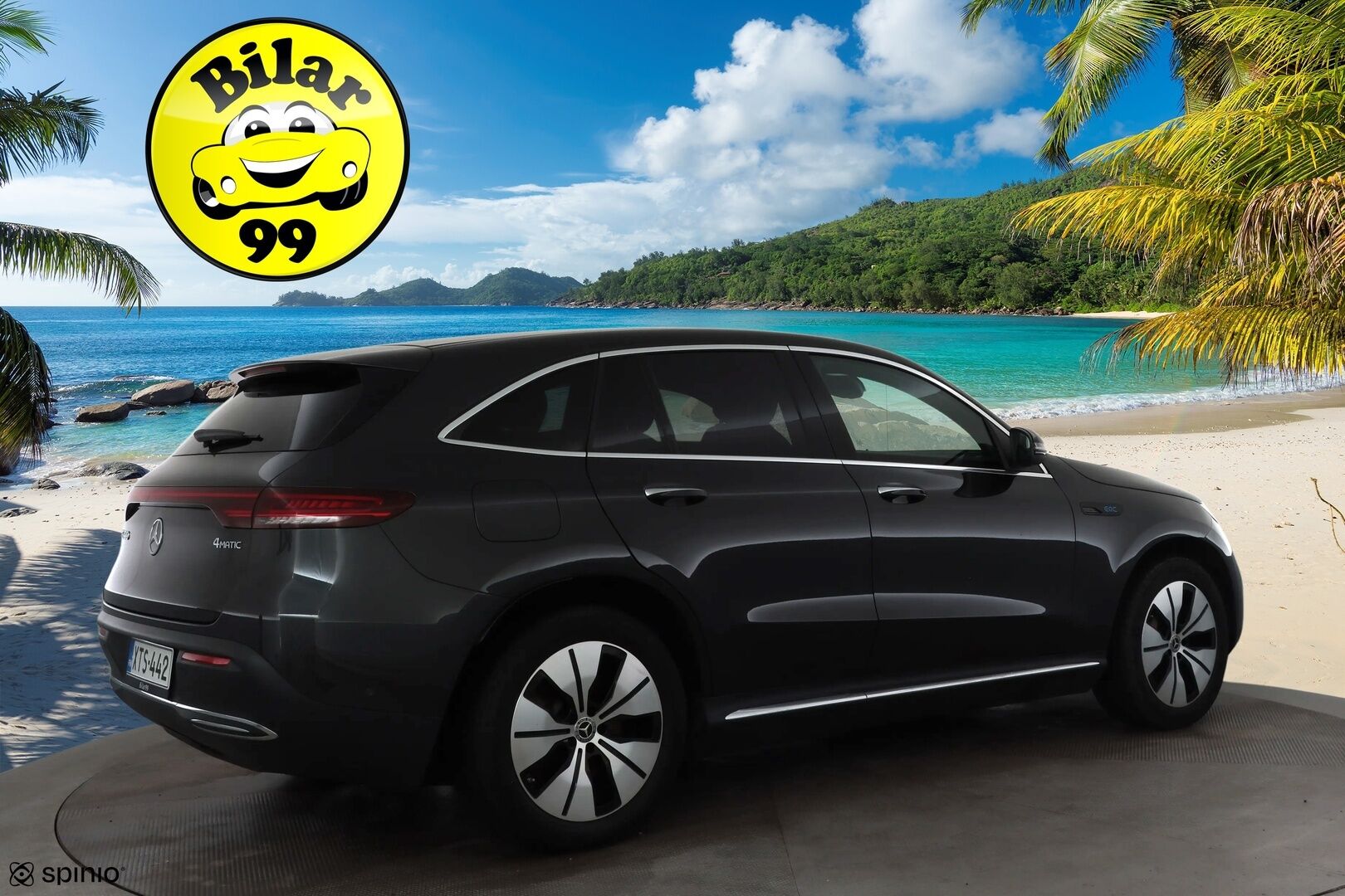 MERCEDES-BENZ EQC 2023 400 * Distronic+ / HUD / P.kamera / Midline / Lasikattoluukku / Koukku / Multibeam / Widescreen / Keyless / Navi * - Akku kuntotarkastettu SoH 95,4% / Kahdet renkaat aluvanteilla / Merkkihuollettu