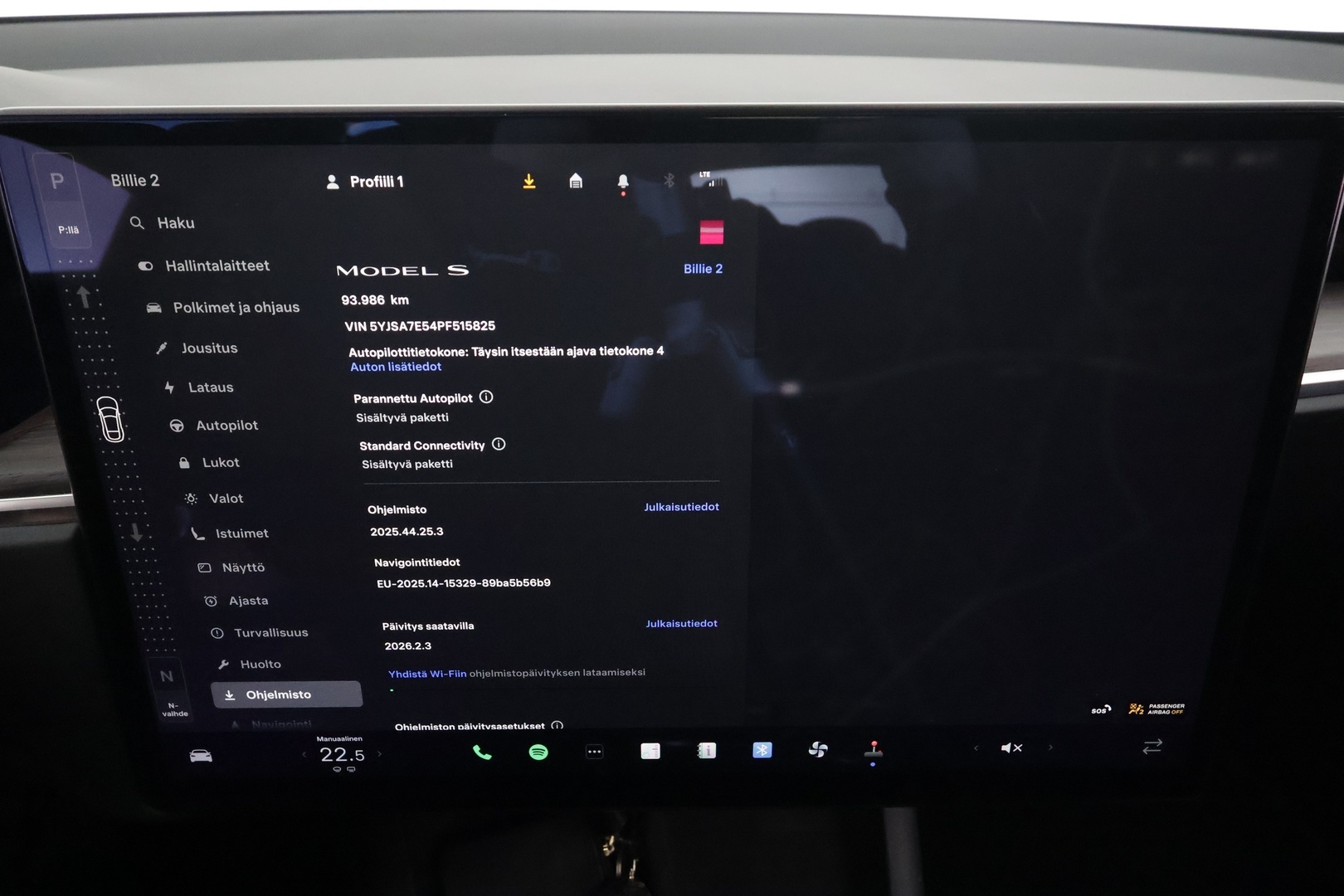 TESLA MODEL S 2023 Long Range Dual Motor * Koukku / ILP / Matrix LED / Viihdenäyttö / Ilma-alusta / Lasikatto / Premium Audio / Parannettu autopilot * - Ilmastoidut nahat 