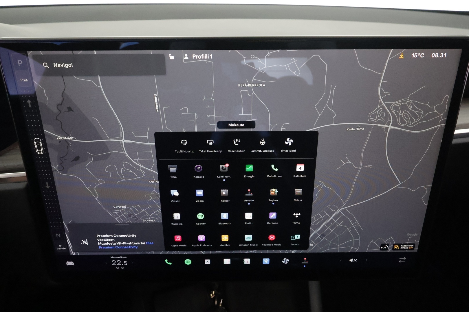 TESLA MODEL S 2023 Long Range Dual Motor * Koukku / ILP / Matrix LED / Viihdenäyttö / Ilma-alusta / Lasikatto / Premium Audio / Parannettu autopilot * - Ilmastoidut nahat 