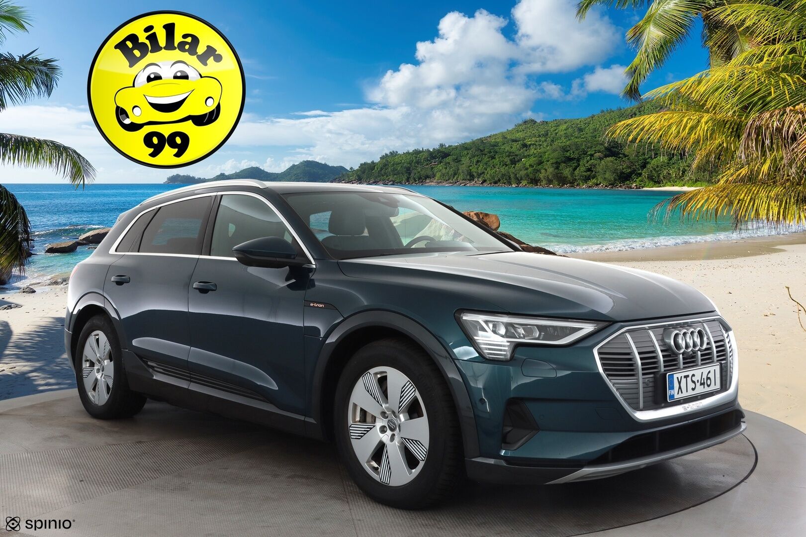 AUDI E-TRON 2022 55 Quattro 300kW * ACC / 360° / Matrix LED / Ilma-alusta / Koukku / Panorama / Navi / Keyless / Sporttipenkit * - Kahdet renkaat aluvanteilla / Merkkihuollettu
