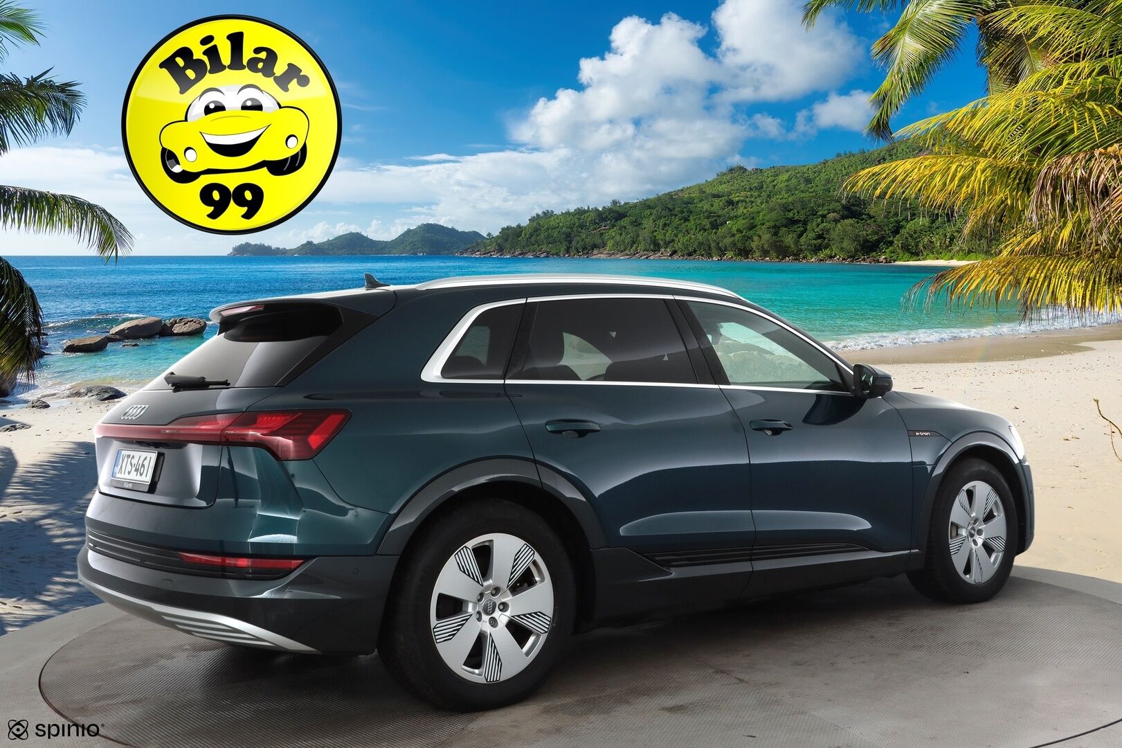 AUDI E-TRON 2022 55 Quattro 300kW * ACC / 360° / Matrix LED / Ilma-alusta / Koukku / Panorama / Navi / Keyless / Sporttipenkit * - Kahdet renkaat aluvanteilla / Merkkihuollettu