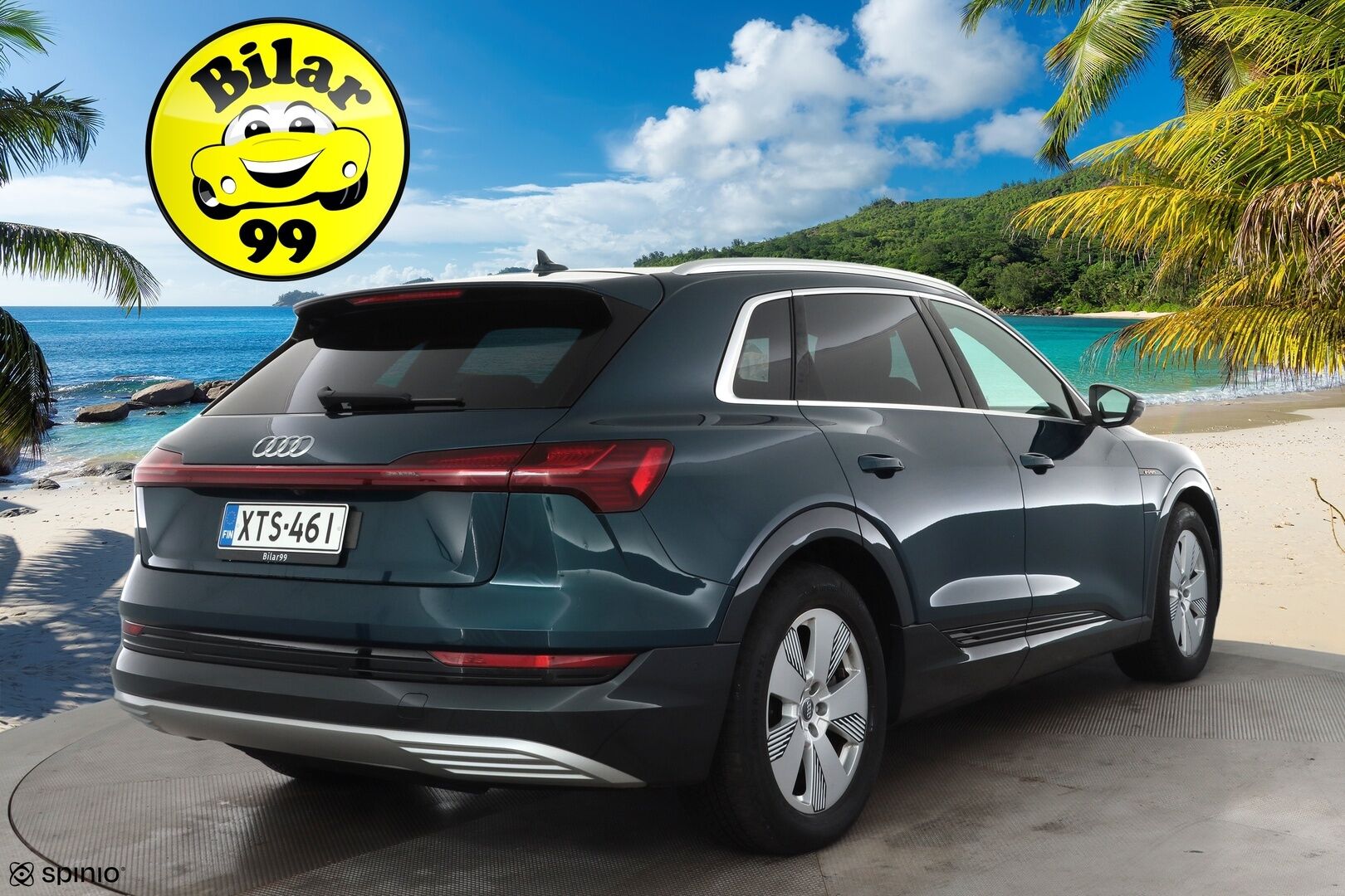 AUDI E-TRON 2022 55 Quattro 300kW * ACC / 360° / Matrix LED / Ilma-alusta / Koukku / Panorama / Navi / Keyless / Sporttipenkit * - Kahdet renkaat aluvanteilla / Merkkihuollettu