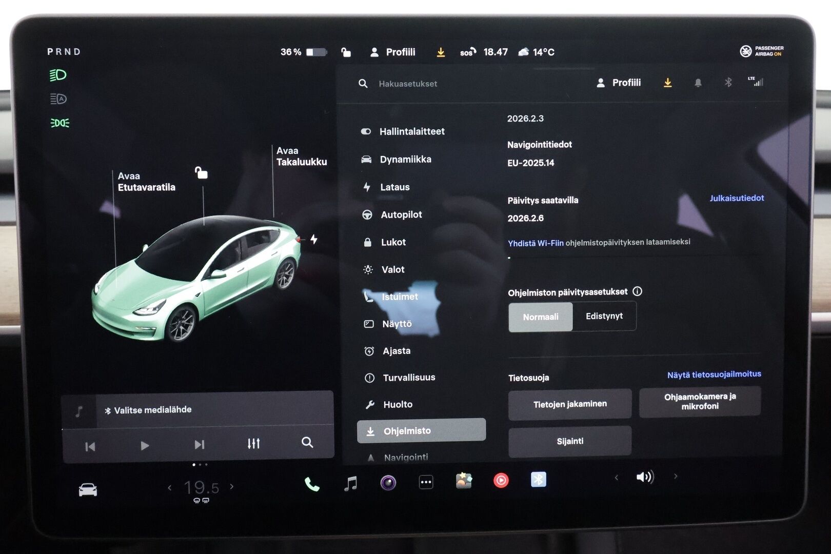 TESLA MODEL 3 2021 Long Range Dual Motor * Lasikatto / ILP / ACC / Matrix-LED / Muistipenkki / P.kamera / Premium Audio / Navi *