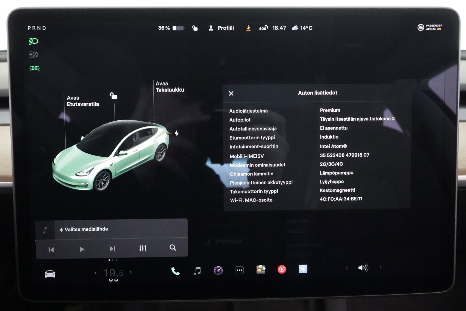 TESLA MODEL 3 2021 Long Range Dual Motor * Lasikatto / ILP / ACC / Matrix-LED / Muistipenkki / P.kamera / Premium Audio / Navi *