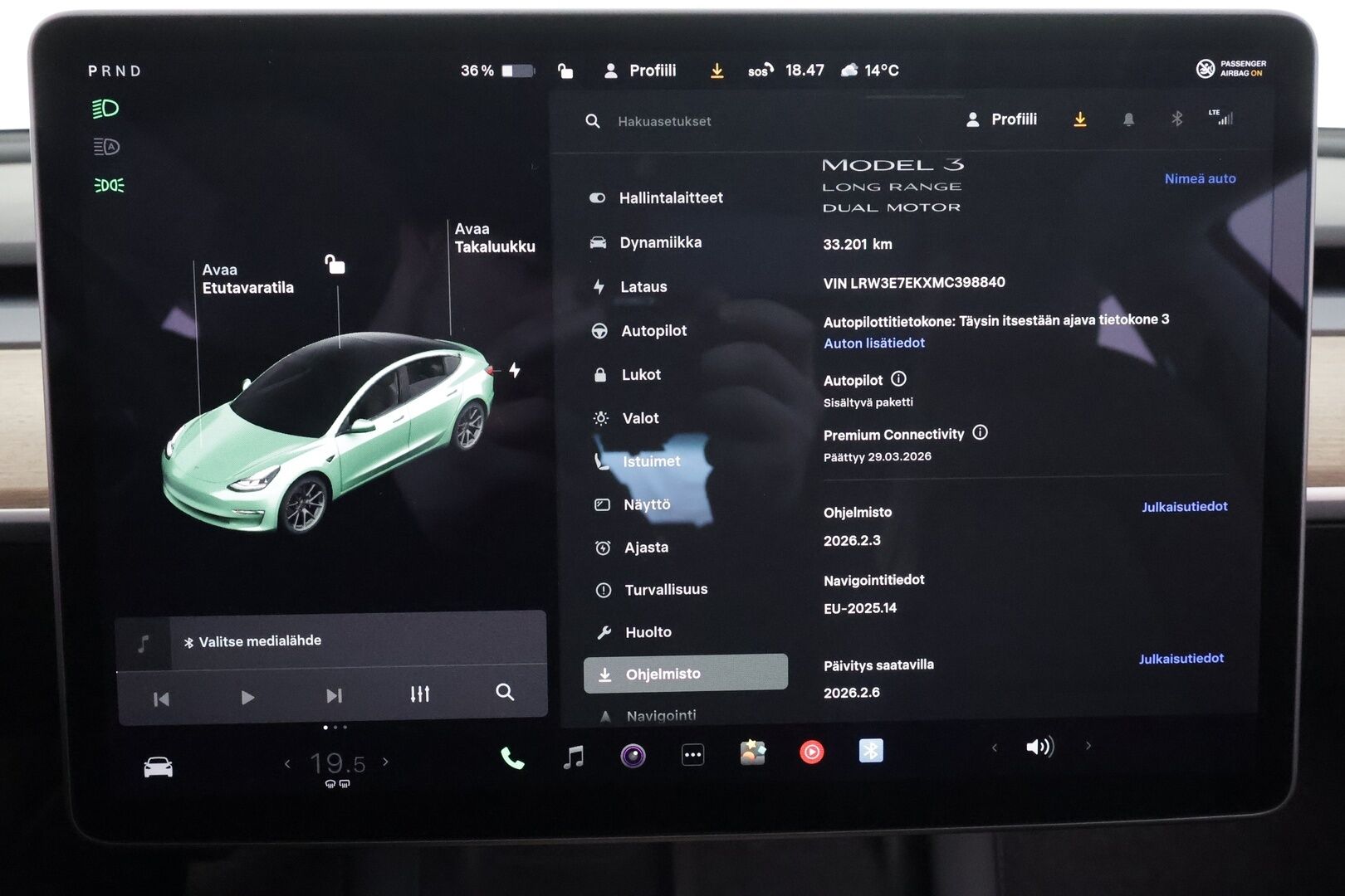 TESLA MODEL 3 2021 Long Range Dual Motor * Lasikatto / ILP / ACC / Matrix-LED / Muistipenkki / P.kamera / Premium Audio / Navi * - HULLUT AVAJAISHULINAT KORKOTARJOUS 3,29 %